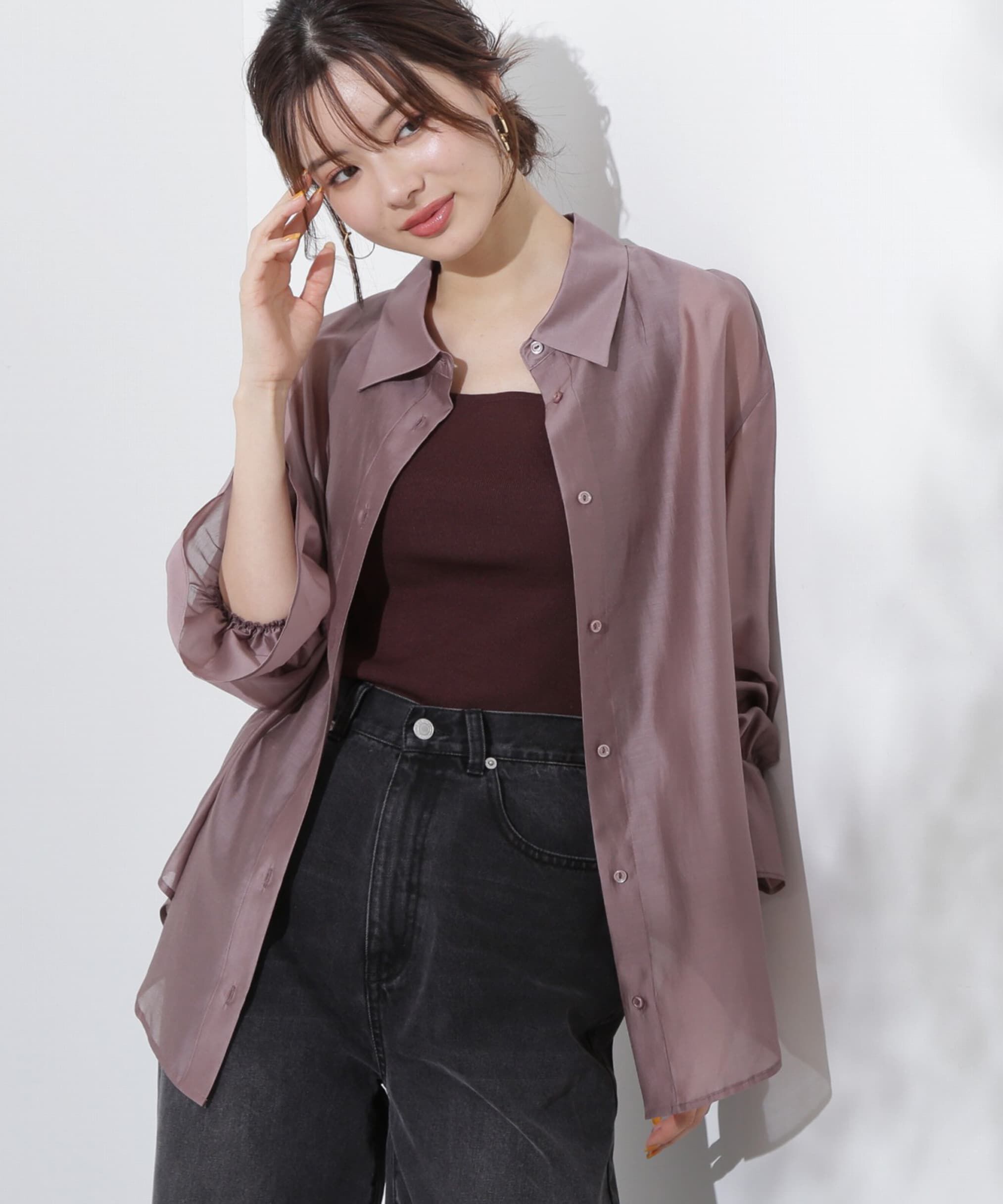 PROPORTION BODY DRESSING「キャンディースリーブシアーシャツ」|シャツ・ブラウス|