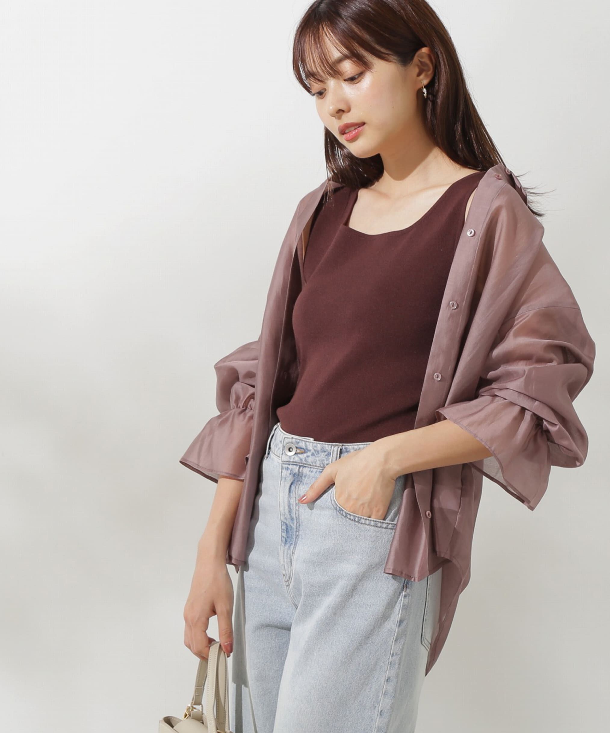 PROPORTION BODY DRESSING「キャンディースリーブシアーシャツ」|シャツ・ブラウス|