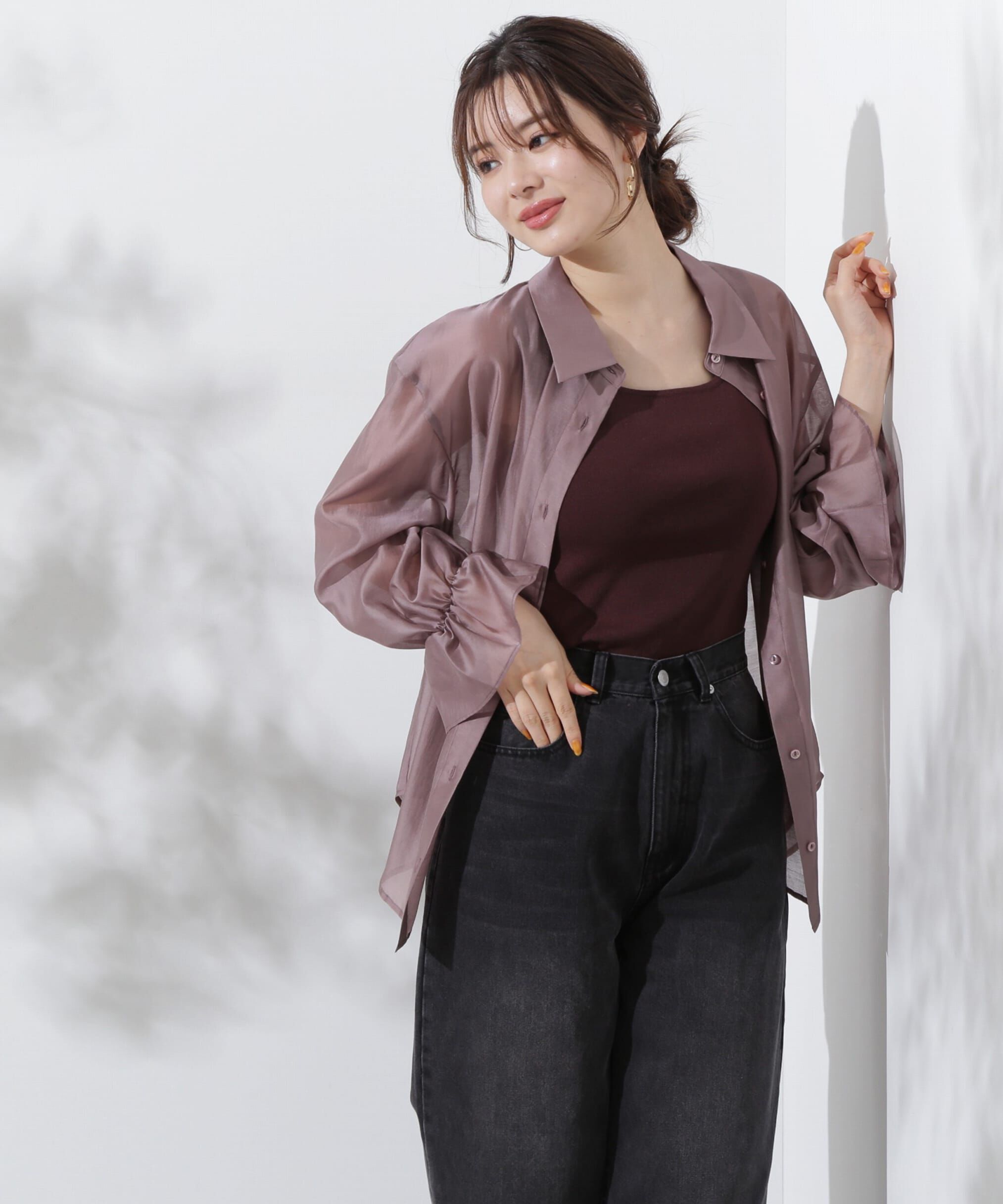 PROPORTION BODY DRESSING「キャンディースリーブシアーシャツ」|シャツ・ブラウス|