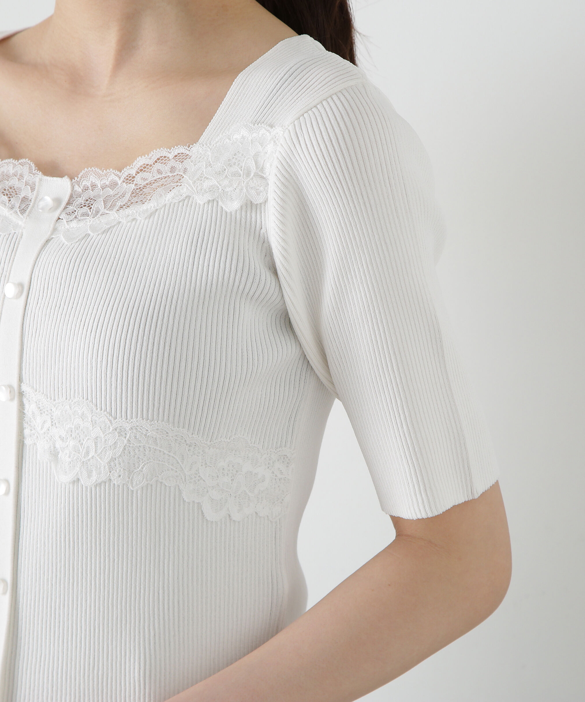 PROPORTION BODY DRESSING「レース切替ニット」|ニット・セーター|