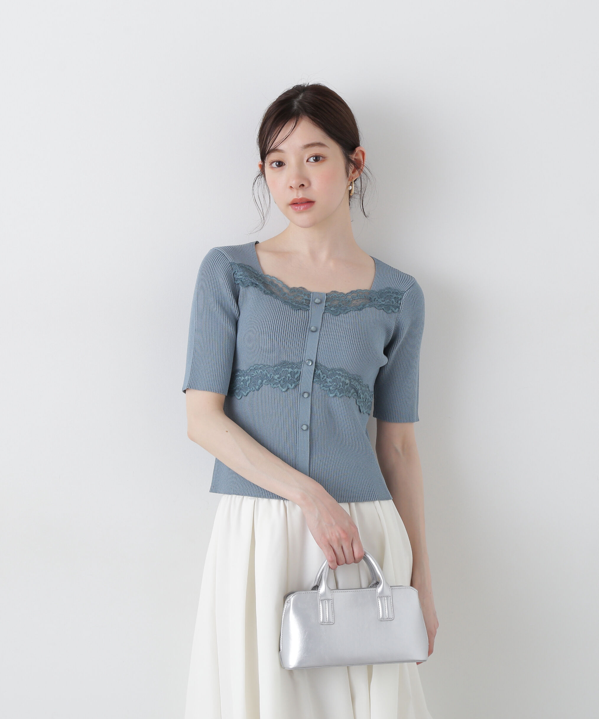 PROPORTION BODY DRESSING「レース切替ニット」|ニット・セーター|