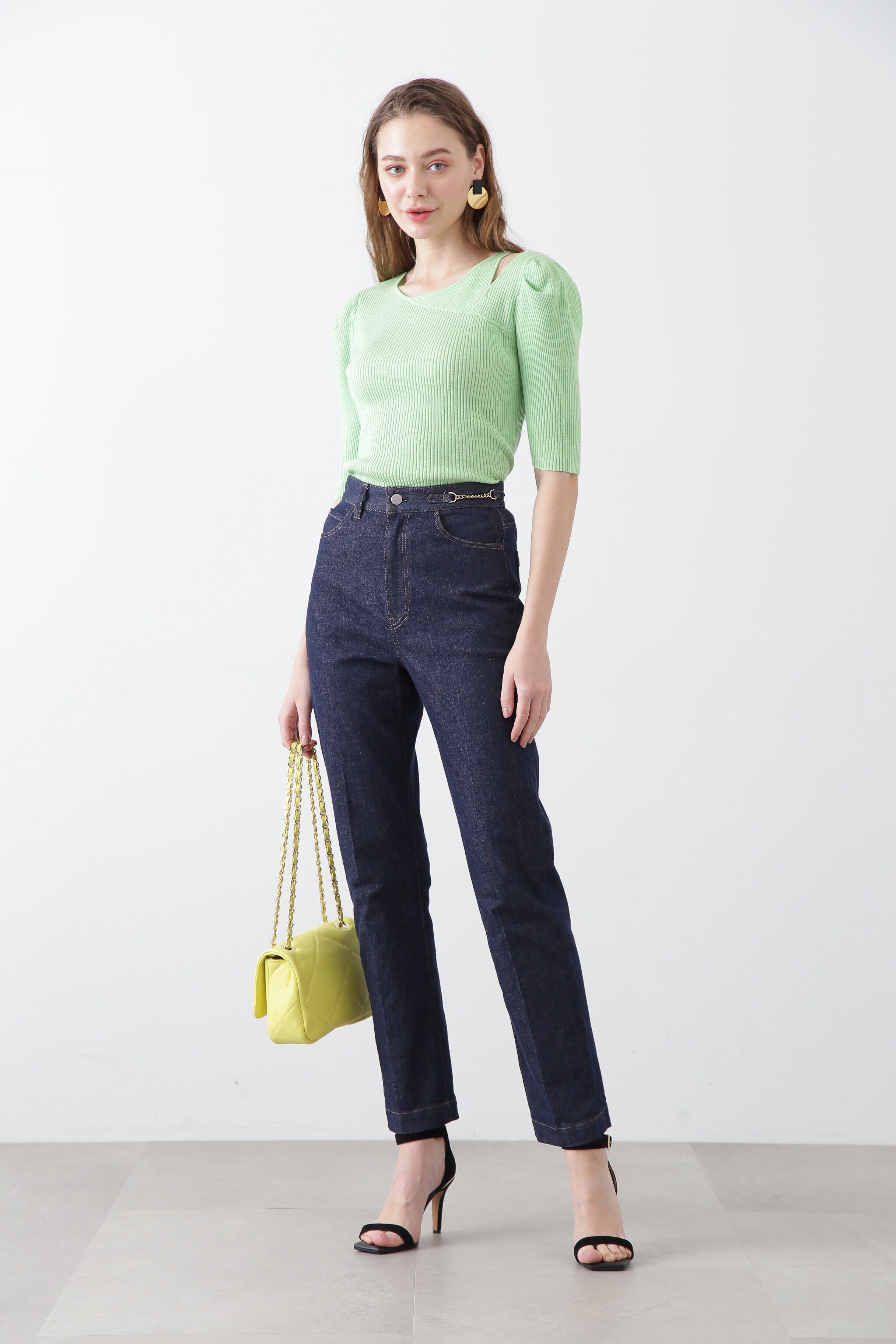  「◆アシンメトリーネックニットトップス」|ニット・セーター|