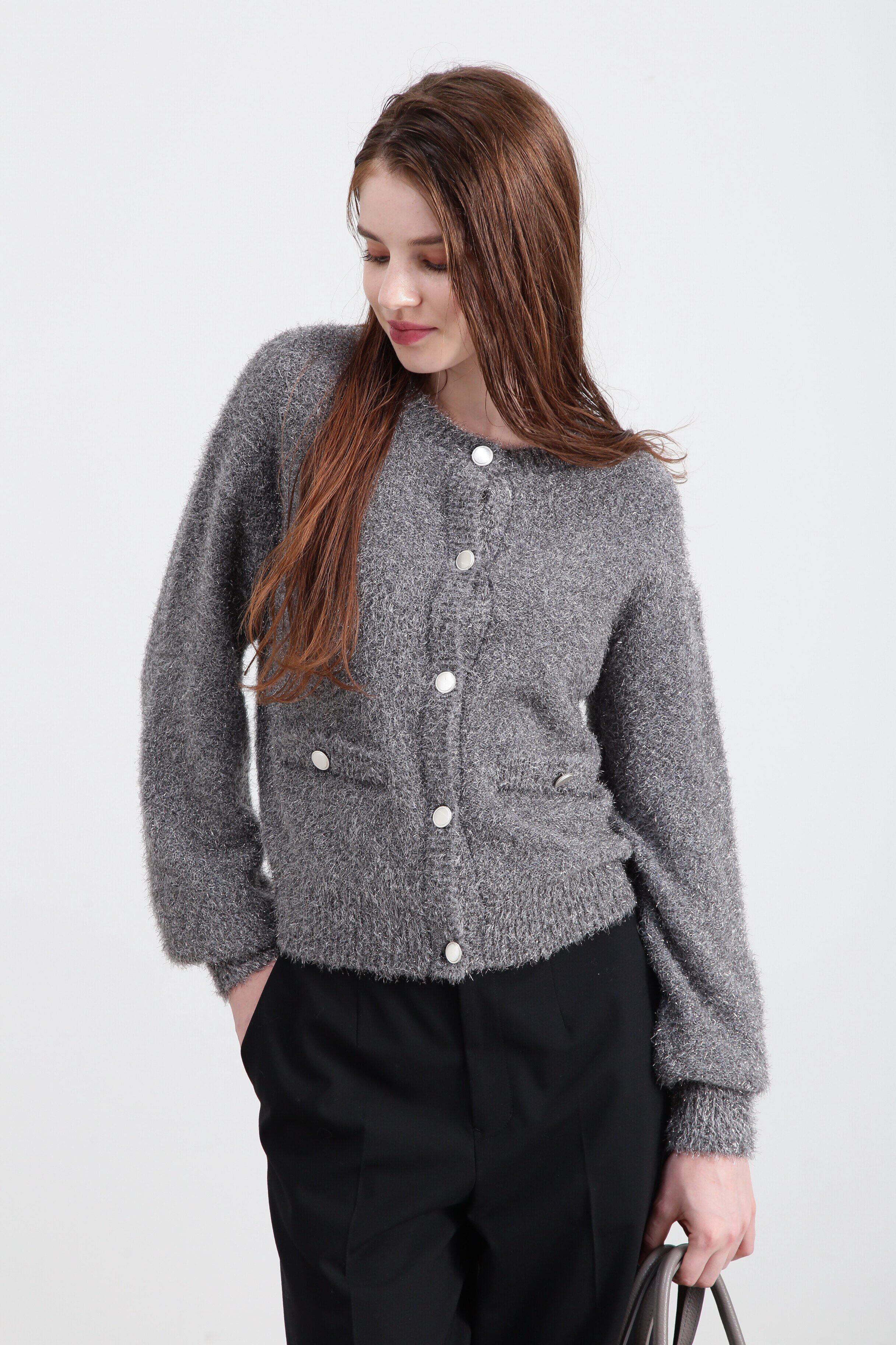  「◆ラメシャギーカーディガン」|その他|シルバー