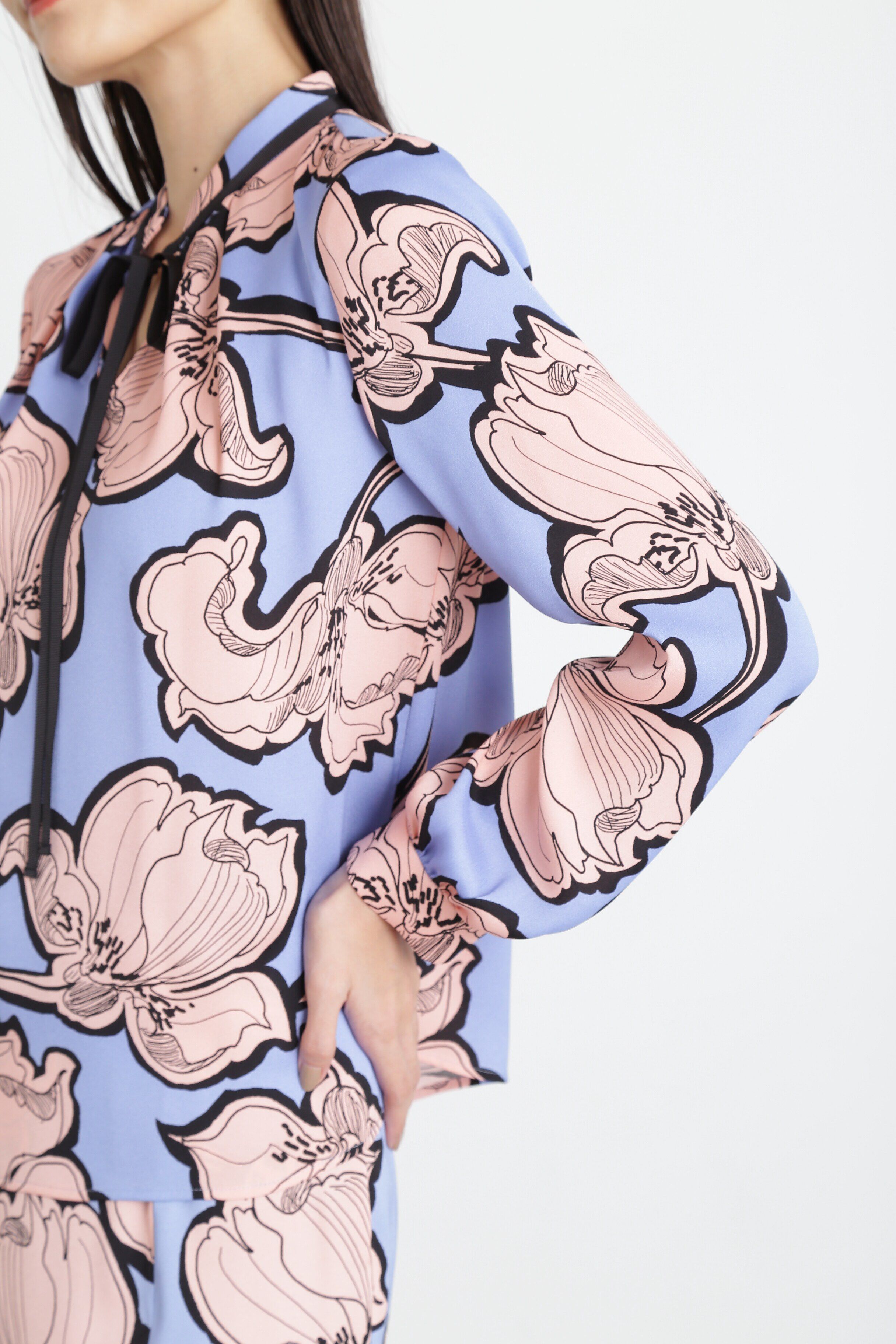  「◆アブストラクトリーフプリントブラウス」|シャツ・ブラウス|