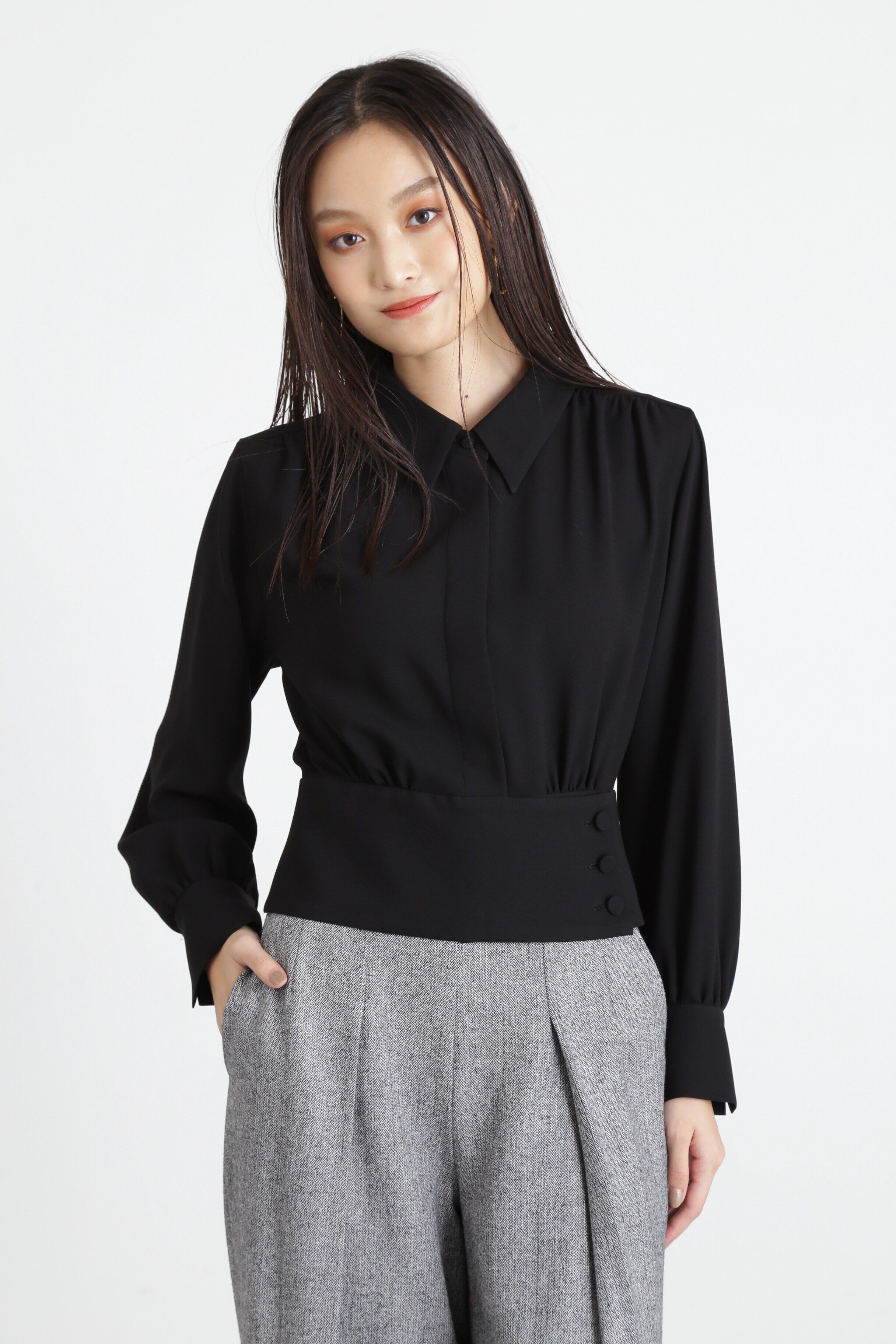  「◆シャツカラーブラウジングブラウス」|シャツ・ブラウス|