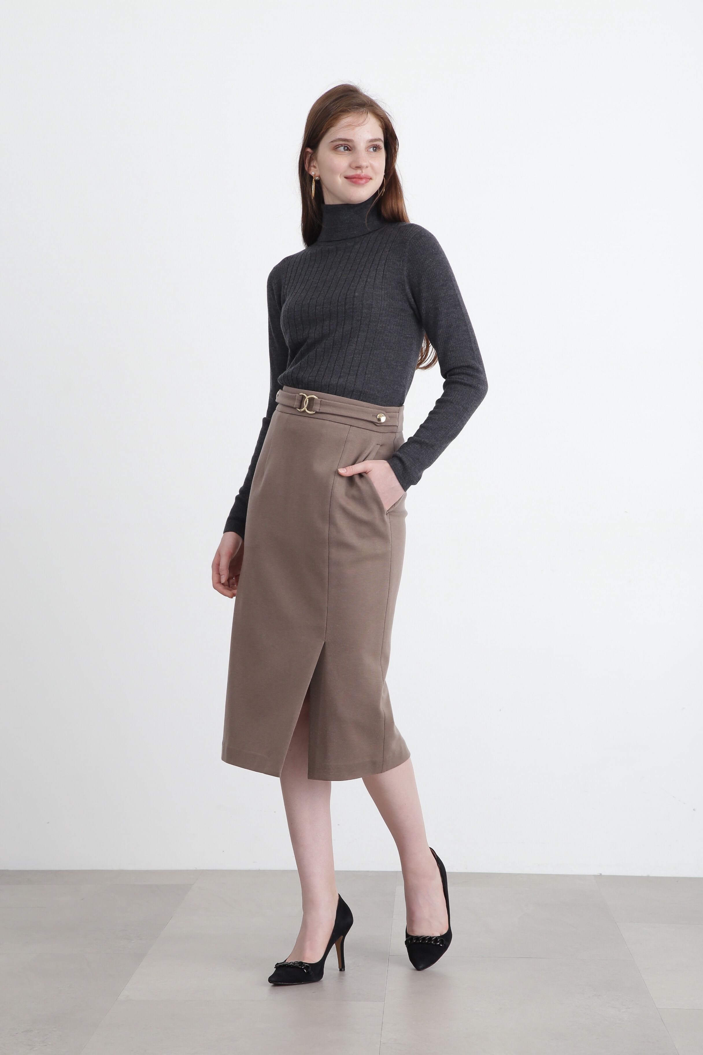  「◆バックボタンリブニットプルオーバー」|ニット・セーター|