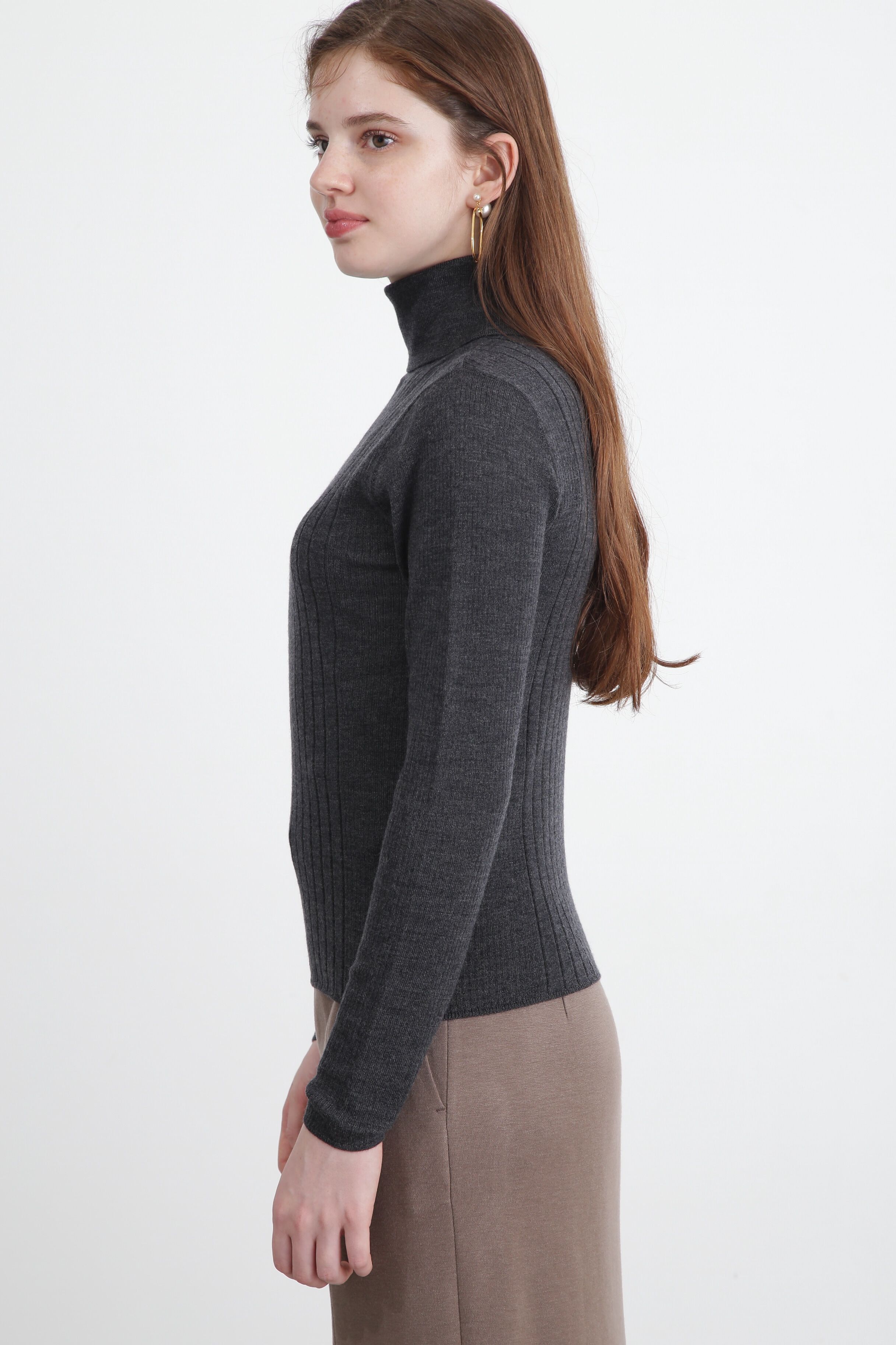  「◆バックボタンリブニットプルオーバー」|ニット・セーター|