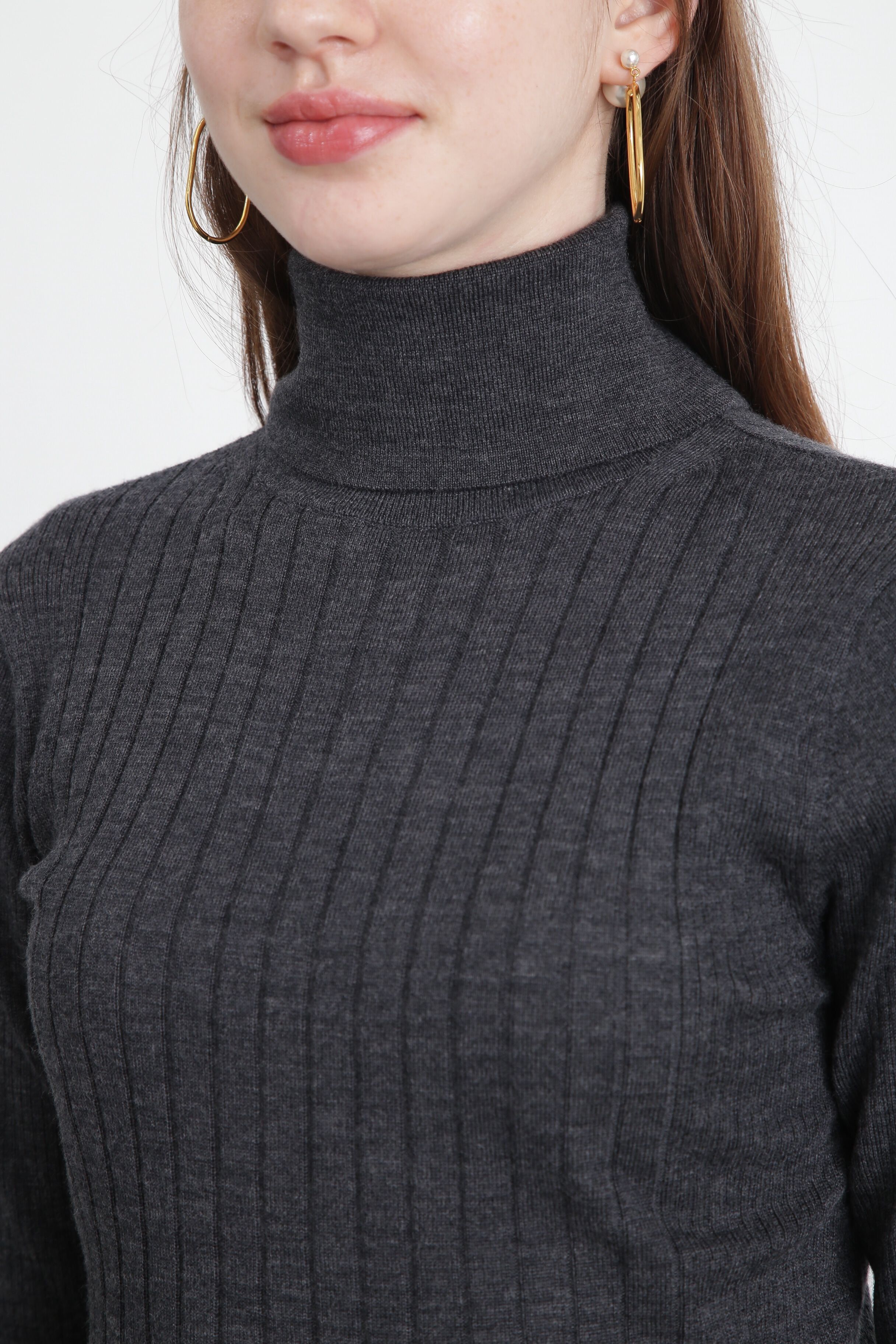  「◆バックボタンリブニットプルオーバー」|ニット・セーター|