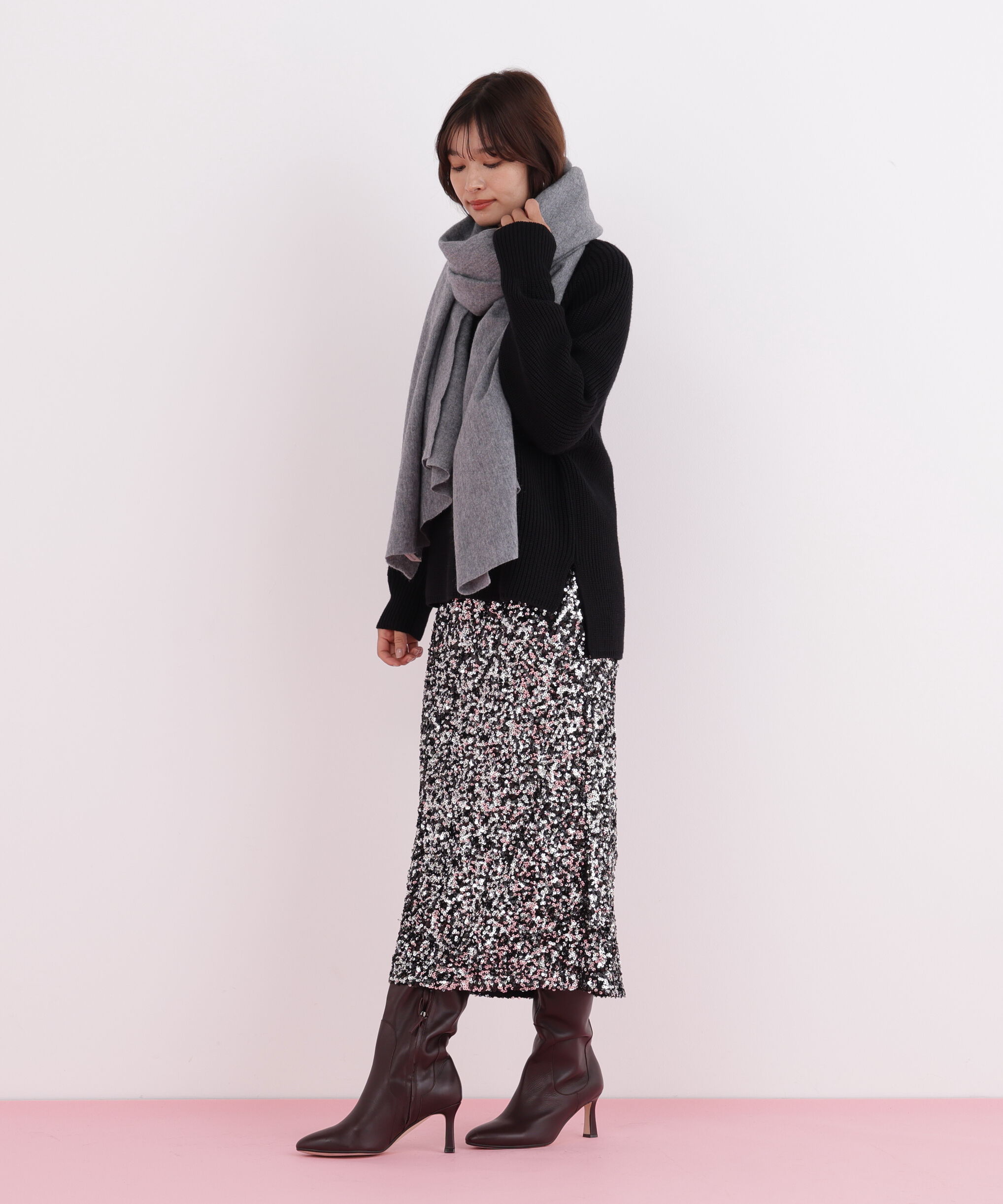  「カシミヤ100%ボリュームストール」|バンダナ・スカーフ|