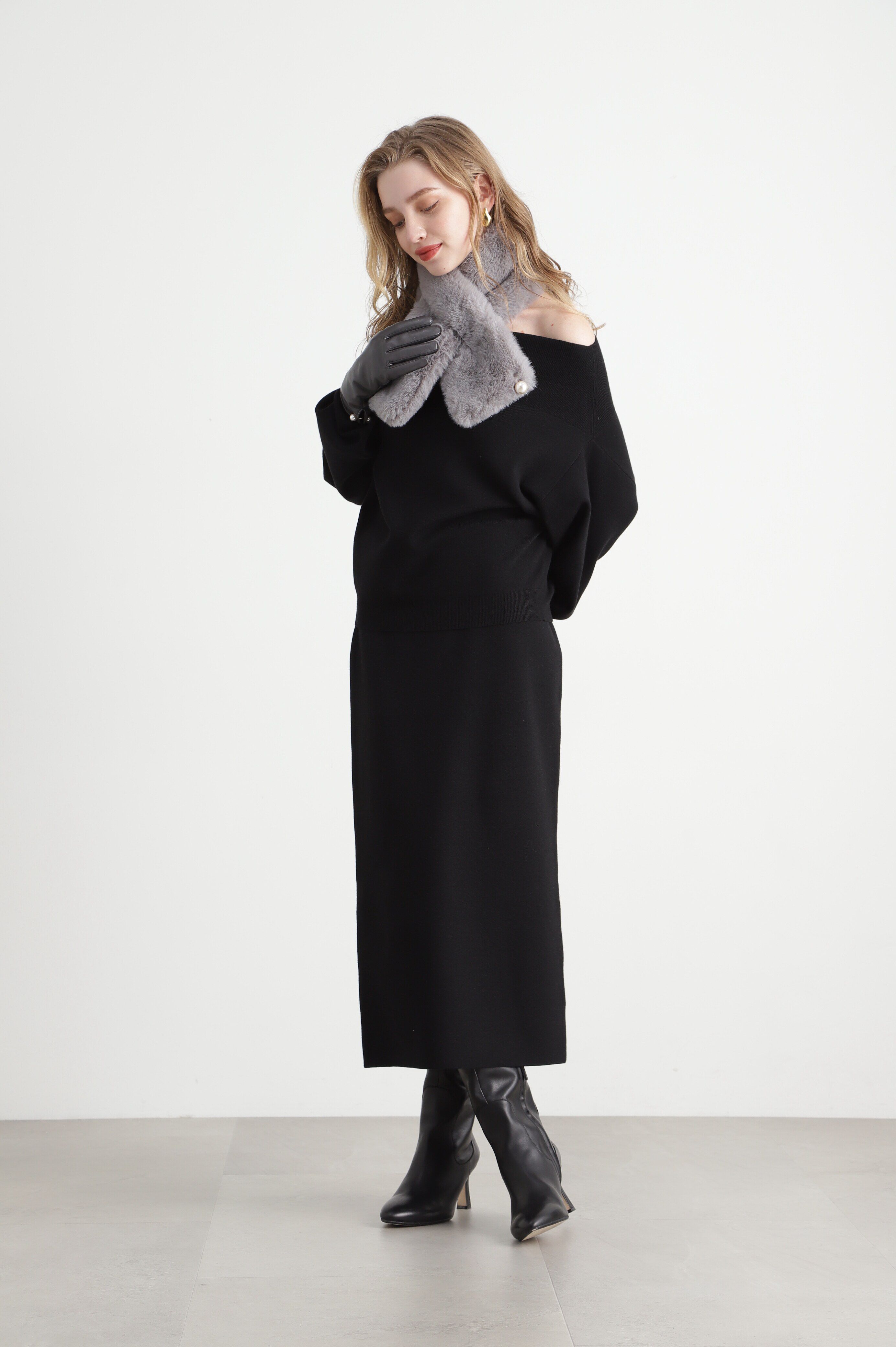  「バックベンツニットスカート」|スカート|