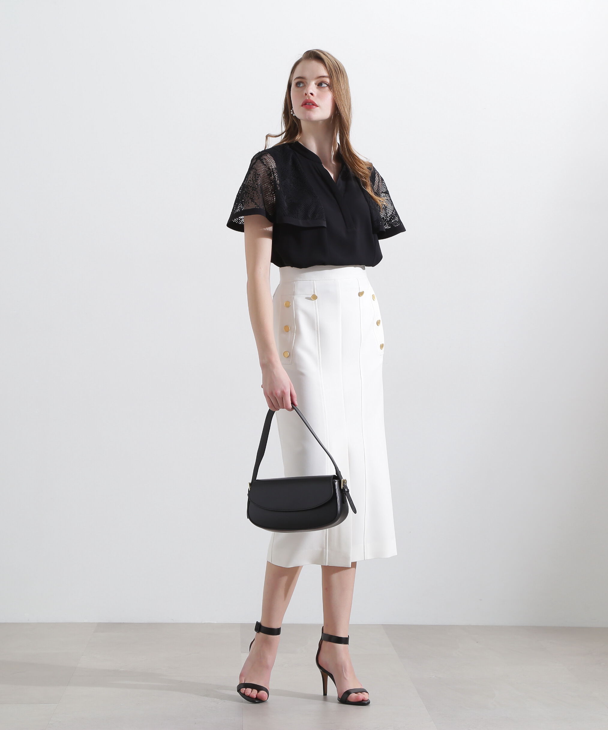  「◆レースコンビスキッパーブラウス」|シャツ・ブラウス|