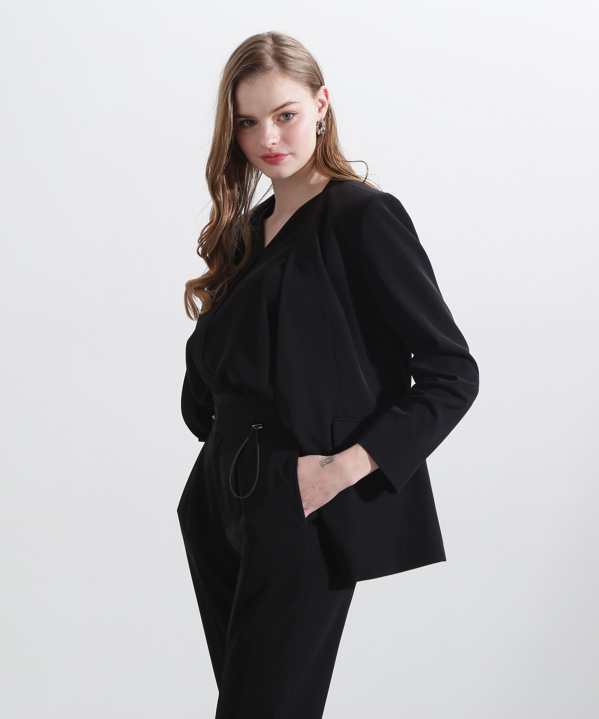  「◆シャーリングスリーブジャケット」|その他|ブラック