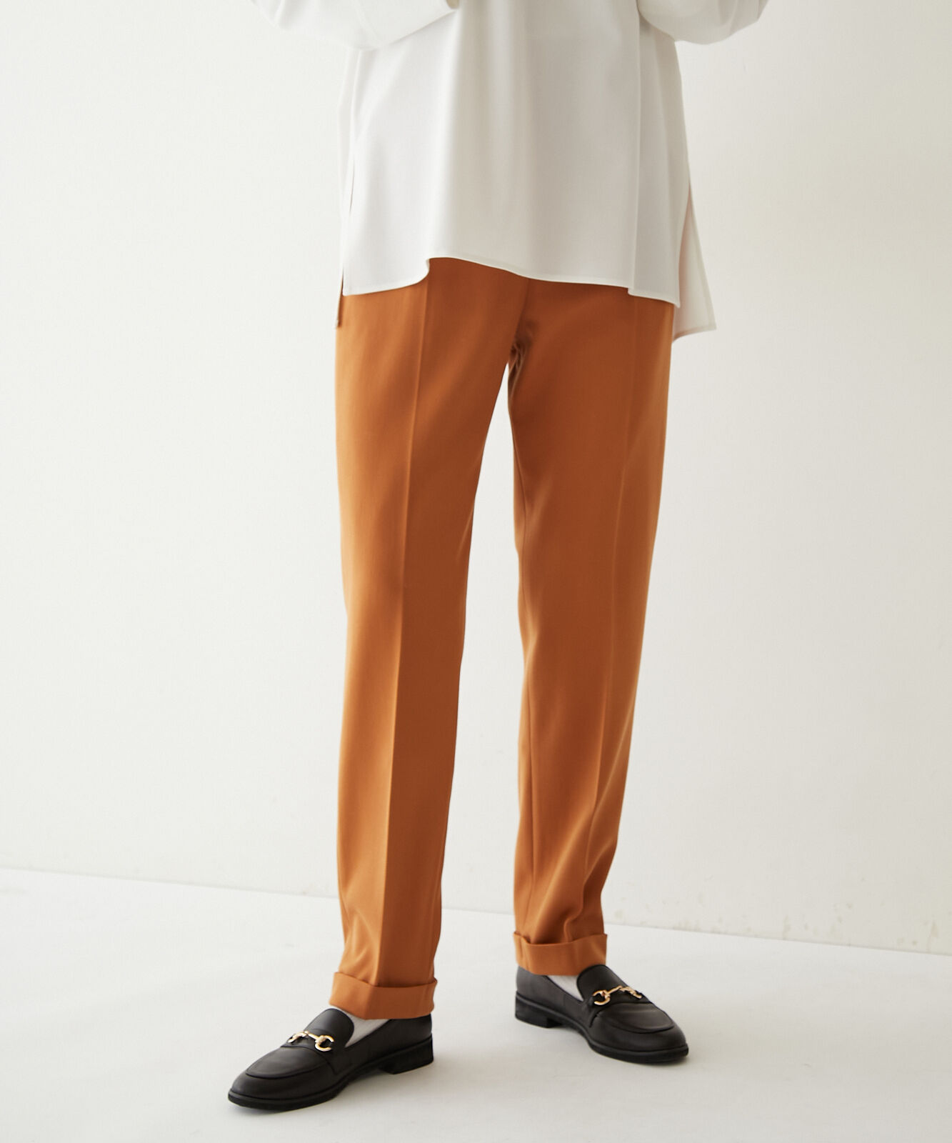  「◆ウールカラーテーパードパンツ」|その他|オレンジ