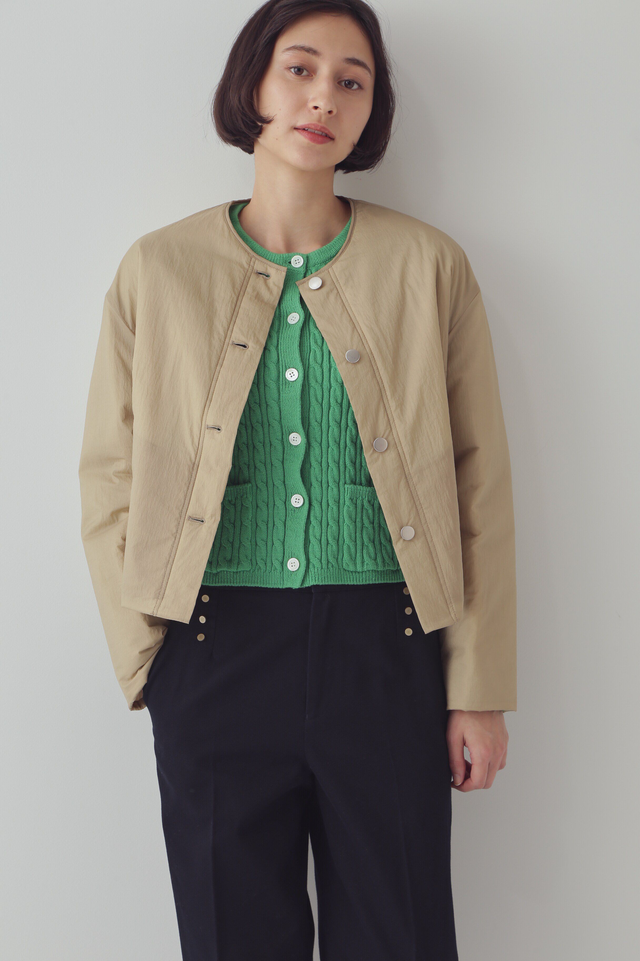  「エア－ナイロンブルゾン」|ブルゾン・スタジャン|ベージュ