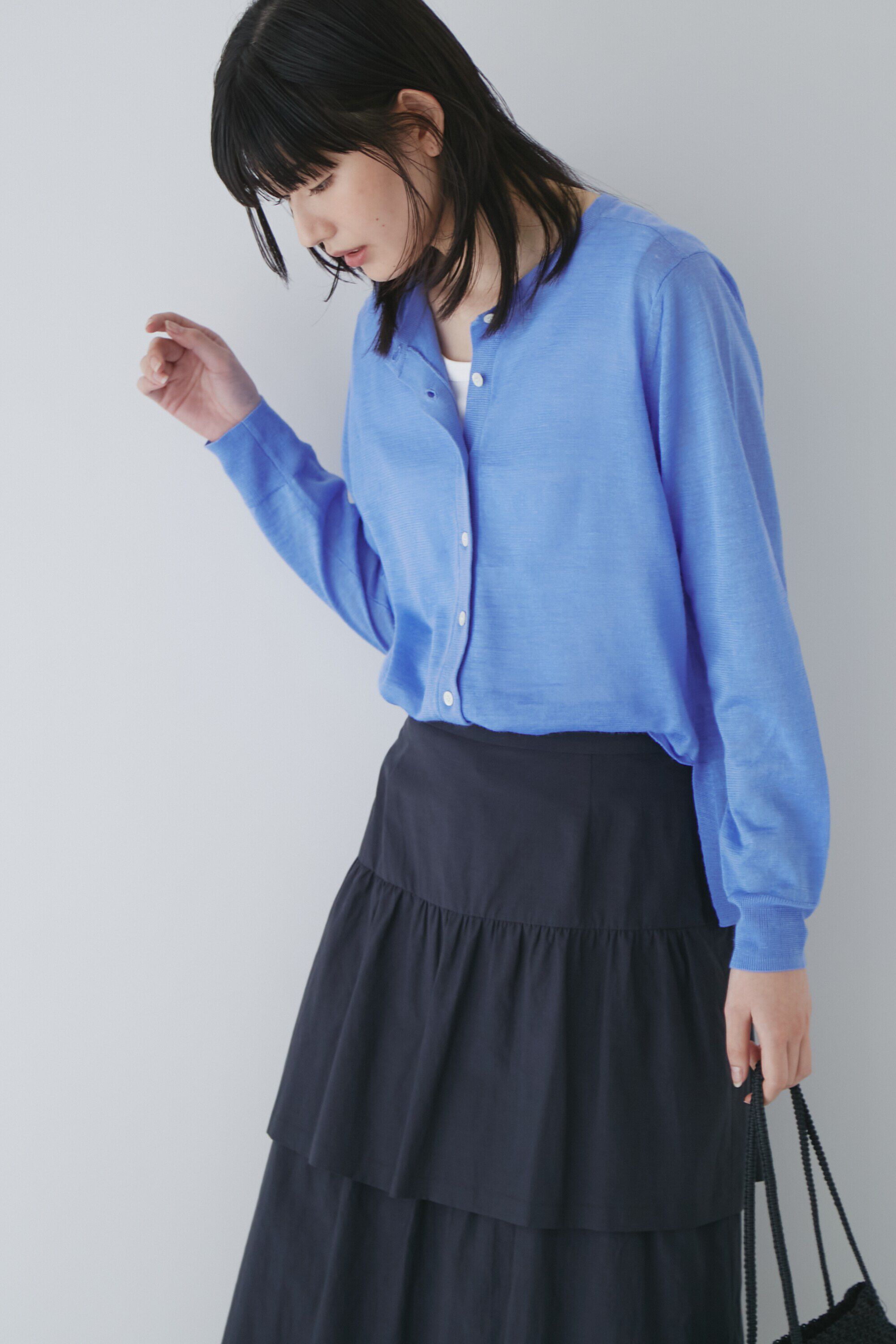  「◆ラミーハイゲージカーディガン」|ニット・セーター|ブルー