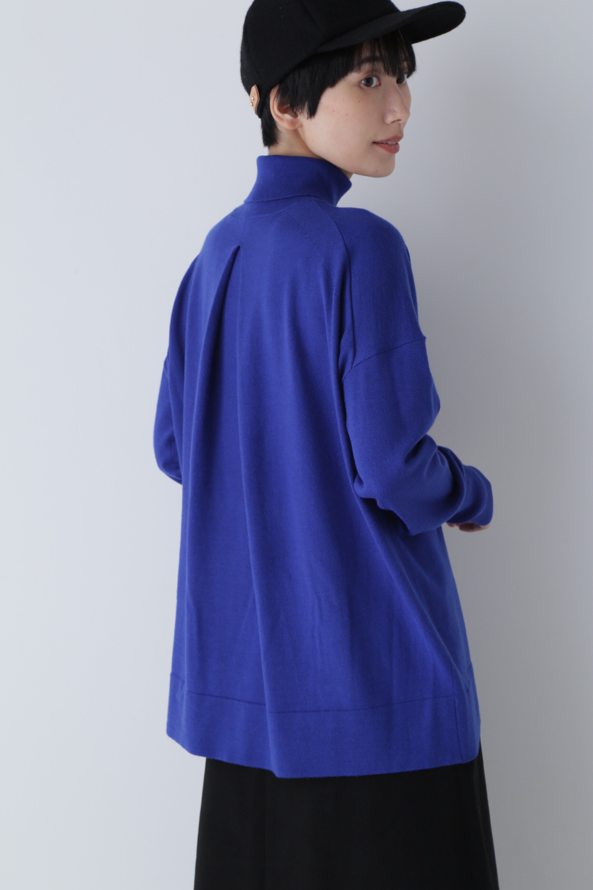  「◆ハイゲージプレーティングタートルネックニット」|ニット・セーター|ロイヤルブル