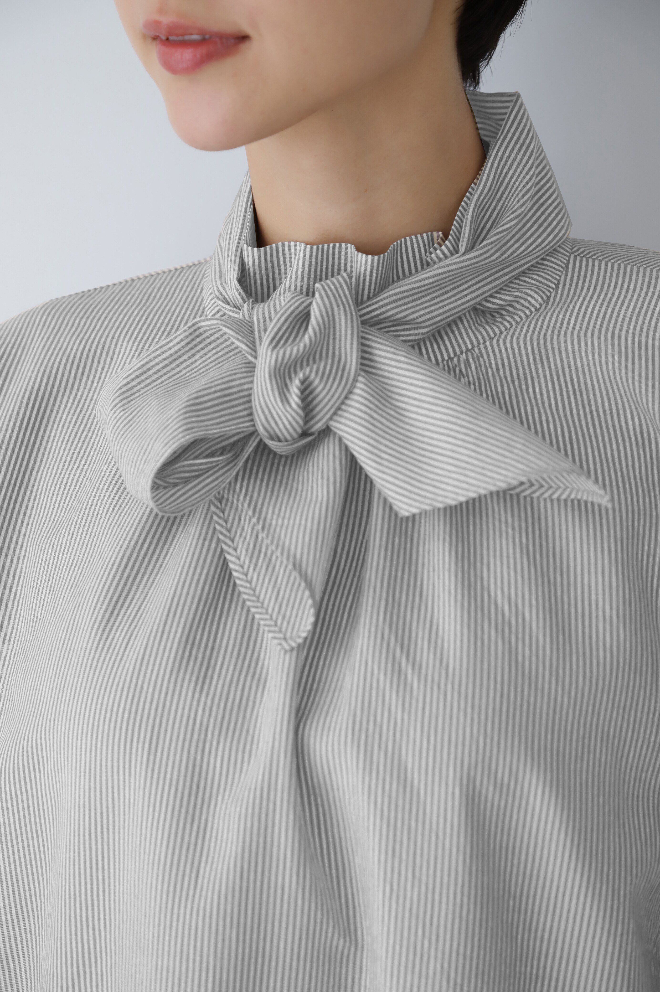  「◆ストライプボウタイブラウス」|シャツ・ブラウス|