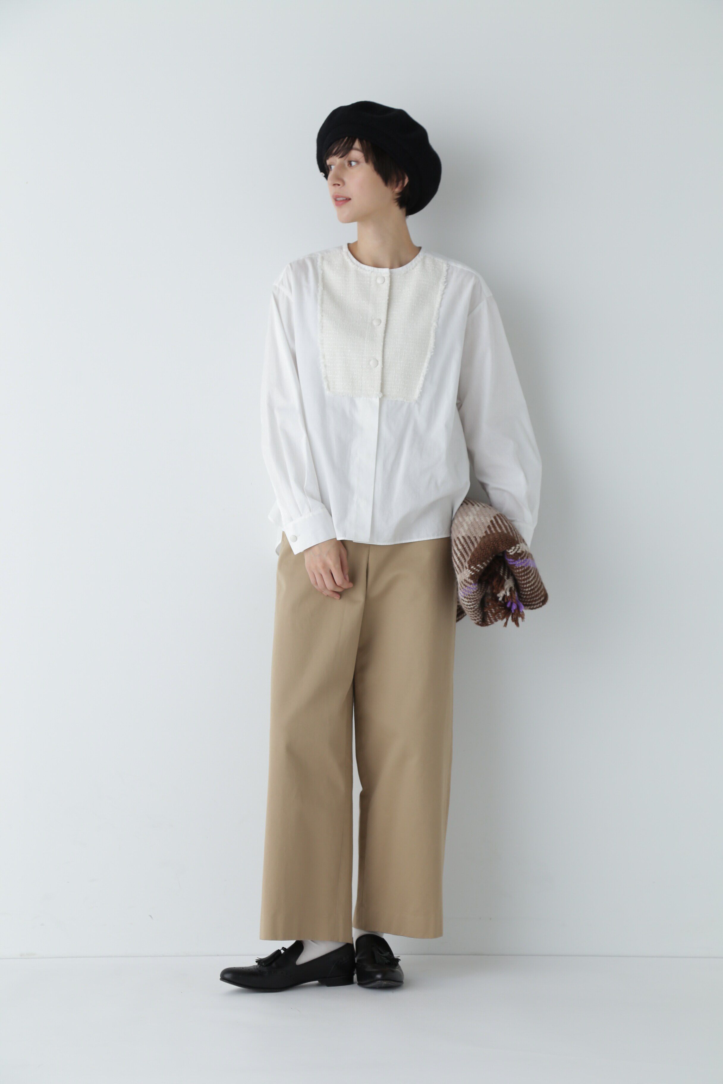  「ツイードドッキングブラウス」|シャツ・ブラウス|