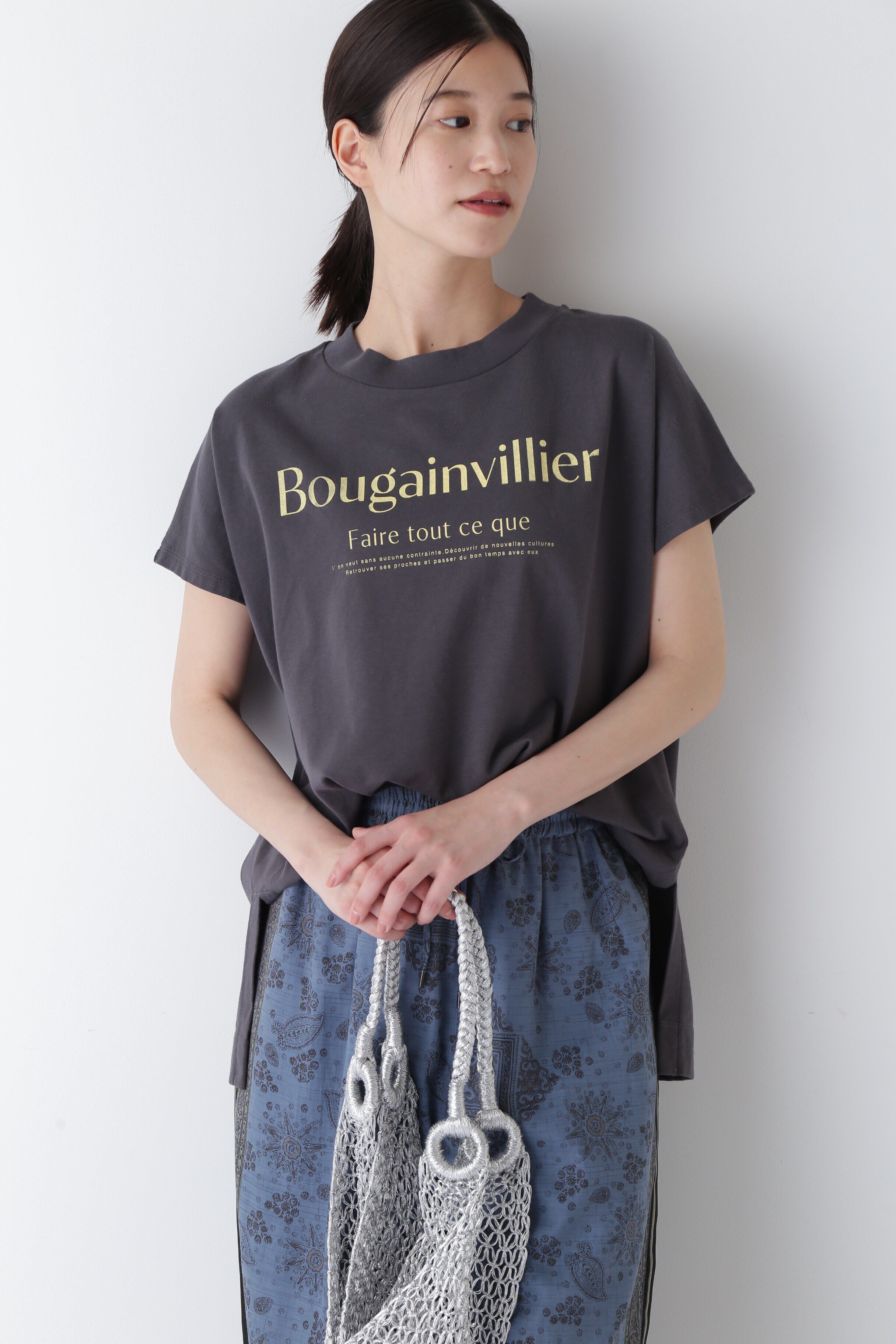  「◆ロゴプリントプレーティングＢＩＧＴシャツ」|Tシャツ・カットソー|チャコール1