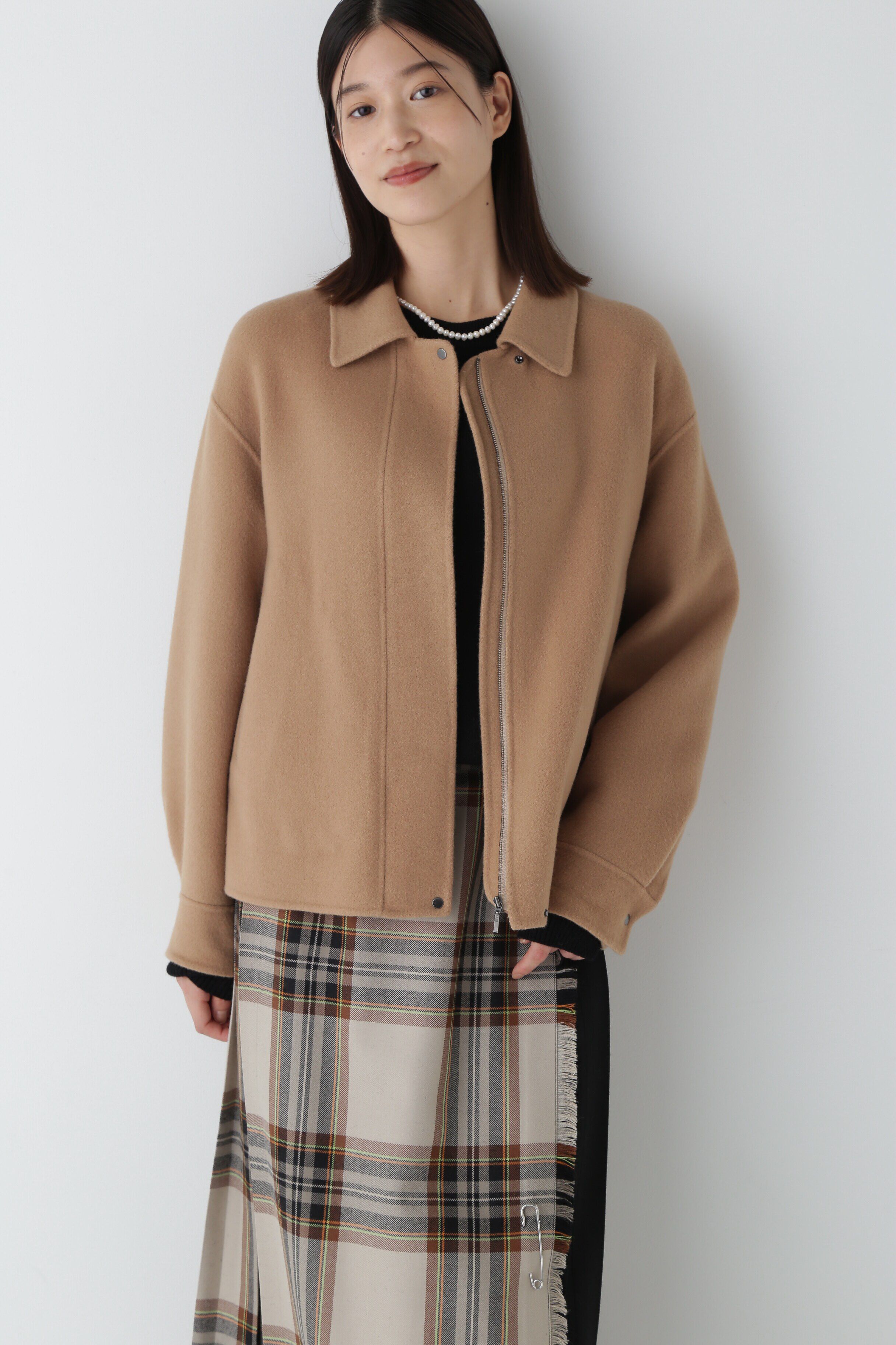  「◆リバーショートブルゾン」|ブルゾン・スタジャン|キャメル1