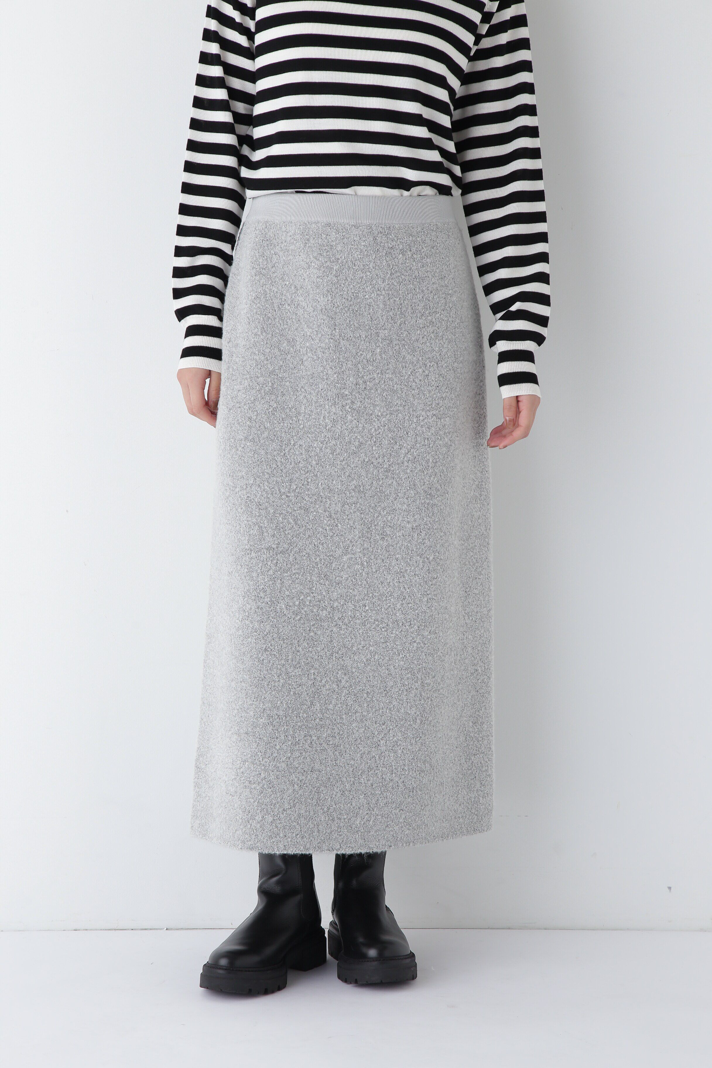  「◆接結ブークレＡラインスカート」|スカート|グレー