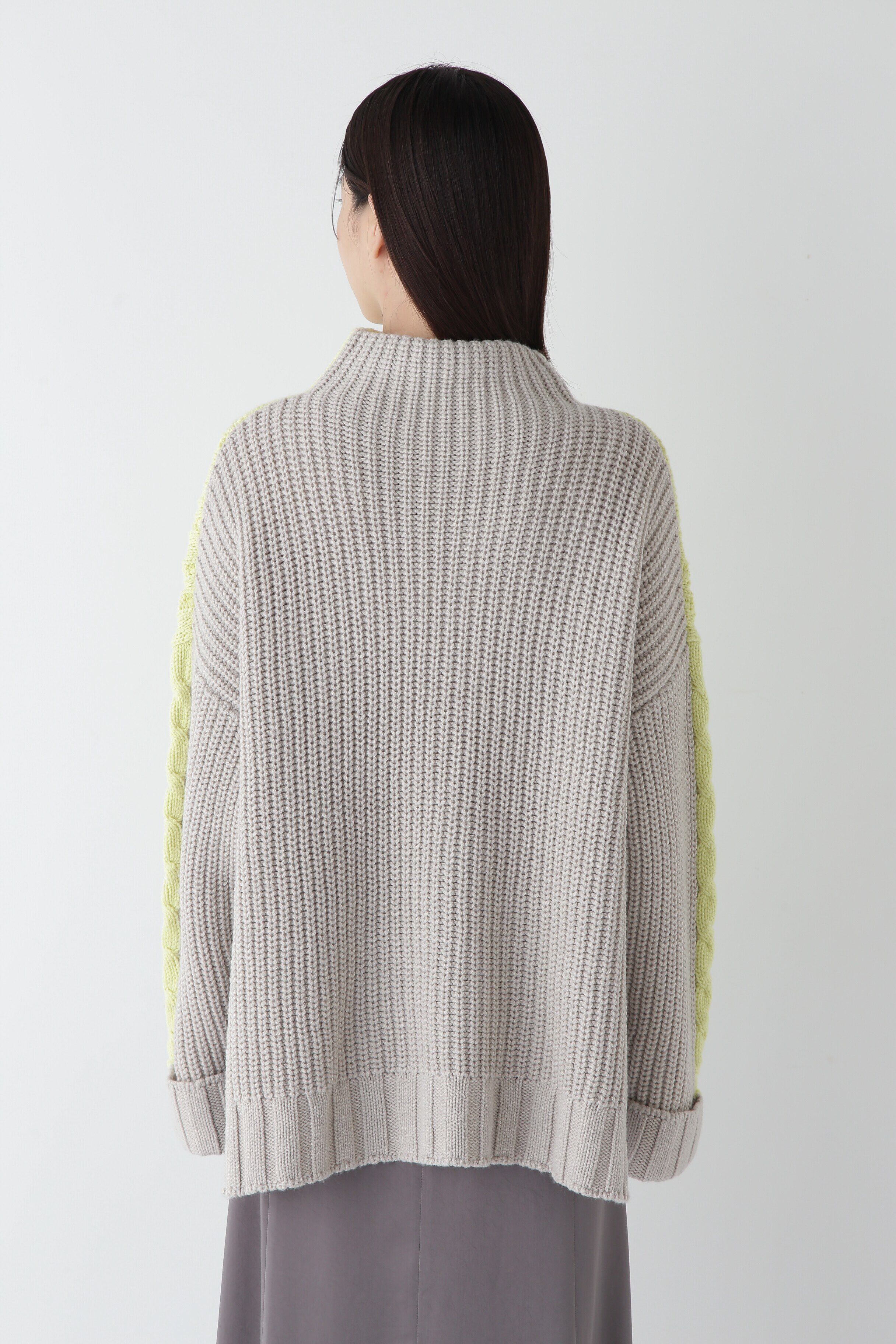  「◆バイカラーケーブルニット」|ニット・セーター|