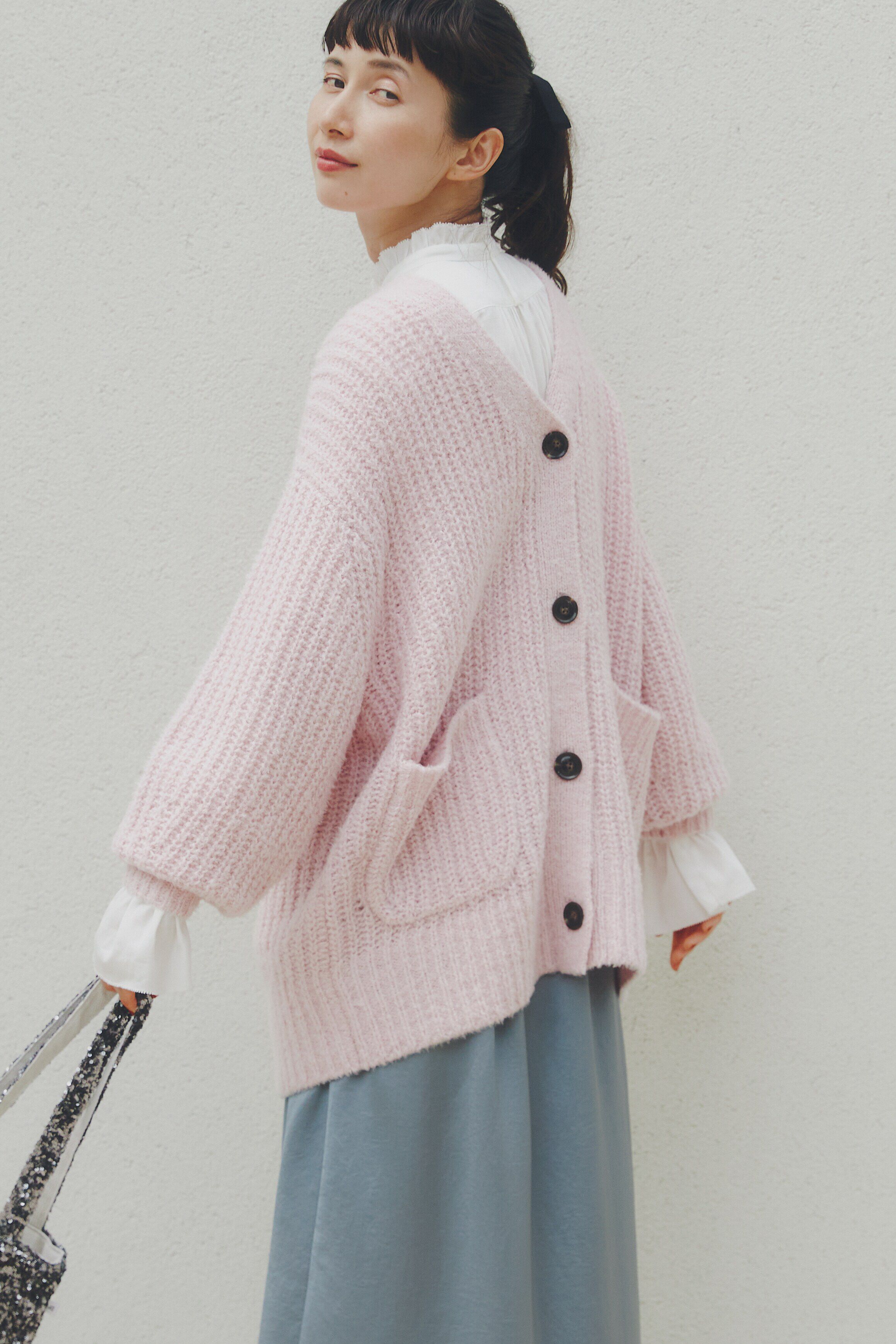  「◆ブークレ片畦2WAYはおり」|ニット・セーター|