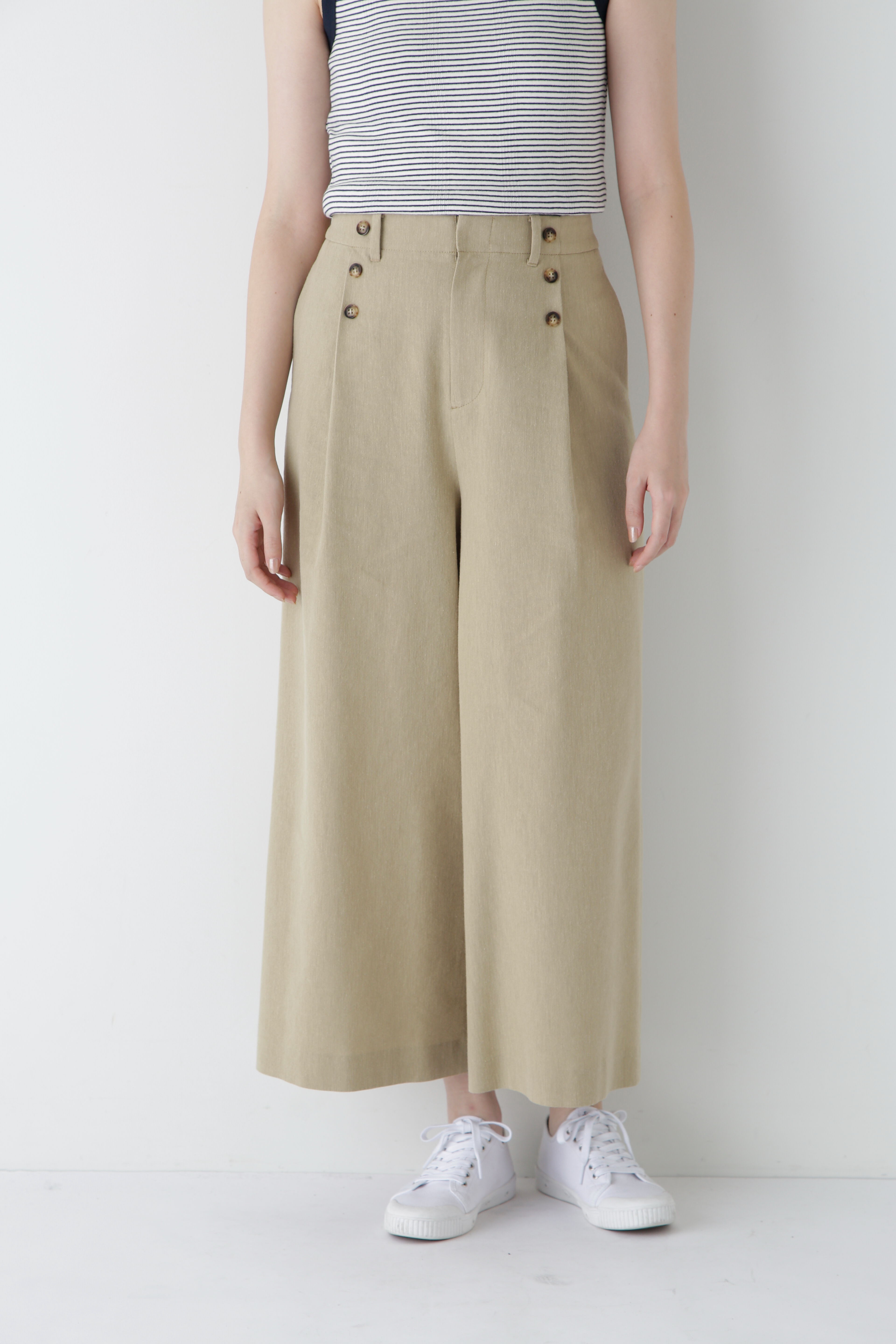  「◆コットンポリレーヨンリネンマリンパンツ」|その他|ベージュ