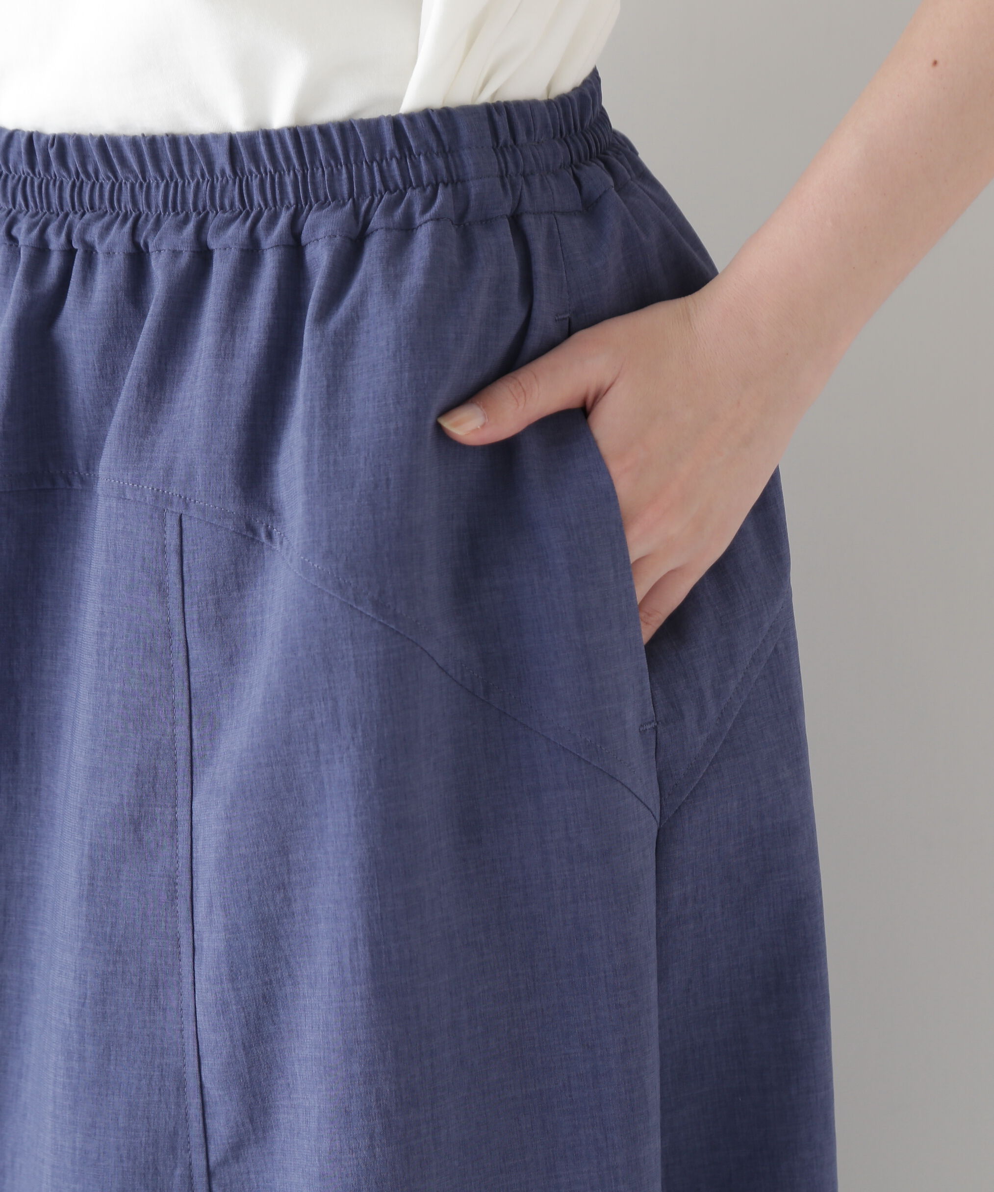  「◆【接触冷感・吸汗、速乾・吸水速乾】ドライポリエステルストレッチポプリンスカート」|スカート|