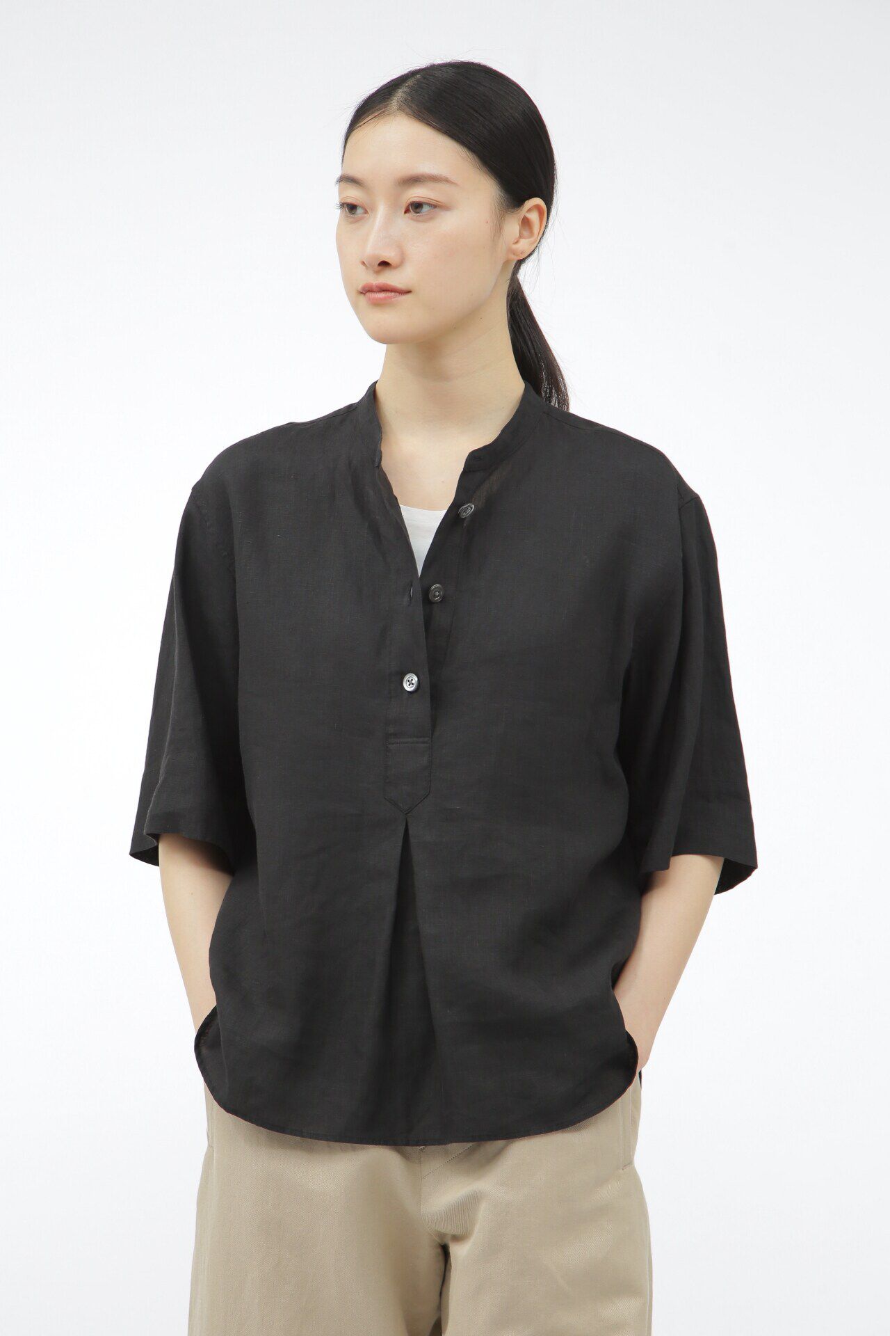  「SHIRTING LINEN」|シャツ・ブラウス|BLACK