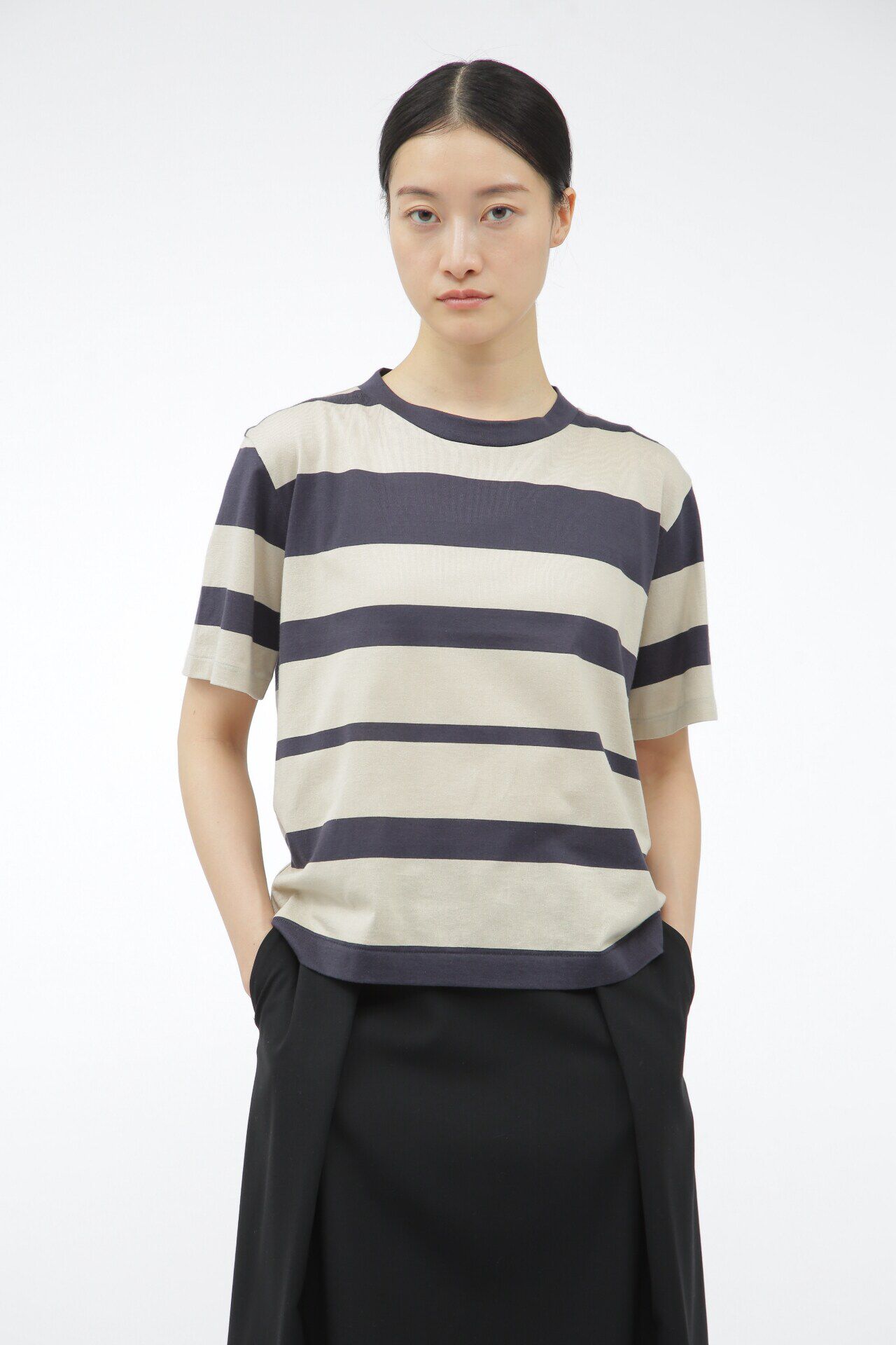  「COTTON LINEN STRIPE JERSEY」|Tシャツ・カットソー|BEIGE