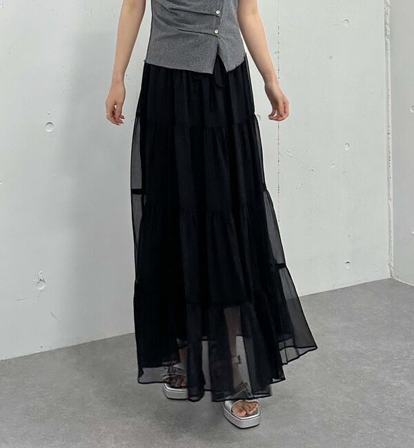archives「楊柳ティアードスカート」|スカート|BLACK
