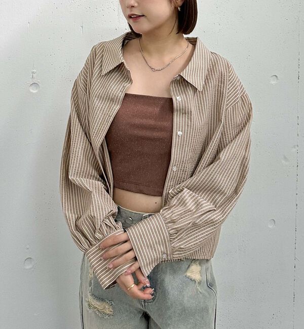 archives「２ｗａｙオフショルストライプシャツ」|シャツ・ブラウス|