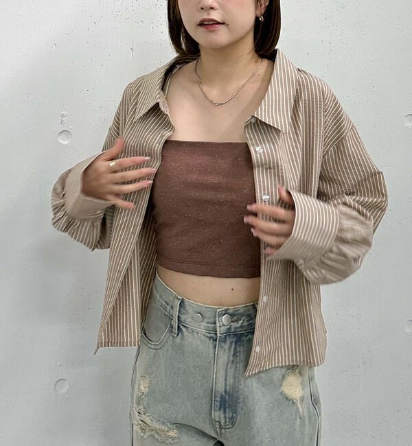 archives「２ｗａｙオフショルストライプシャツ」|シャツ・ブラウス|