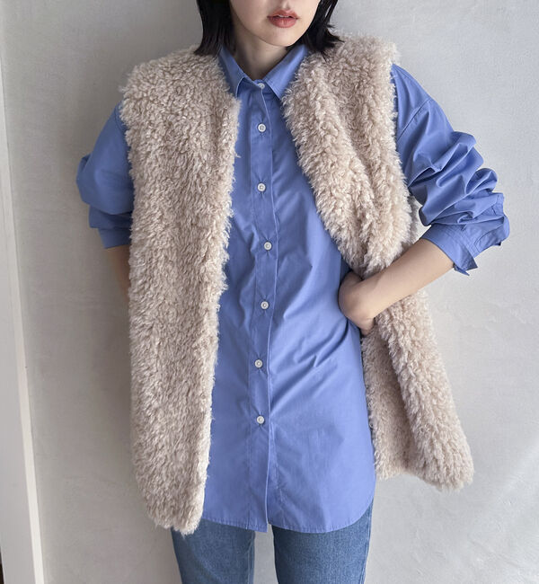 Doux archives「ベーシックオーバーシャツ」|シャツ・ブラウス|BLUE