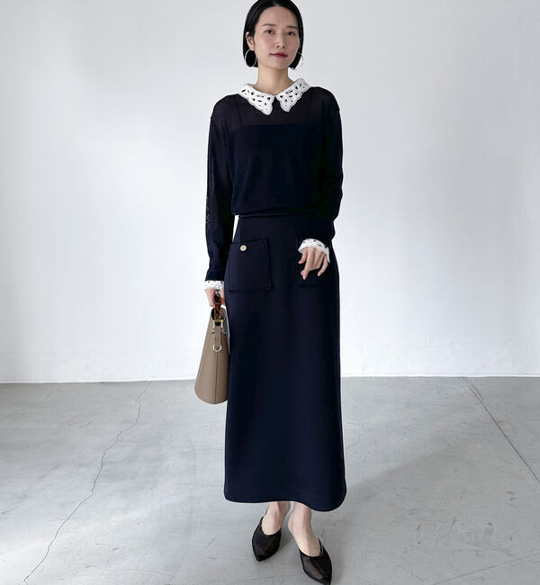 Doux archives「レースカラーニット」|ニット・セーター|