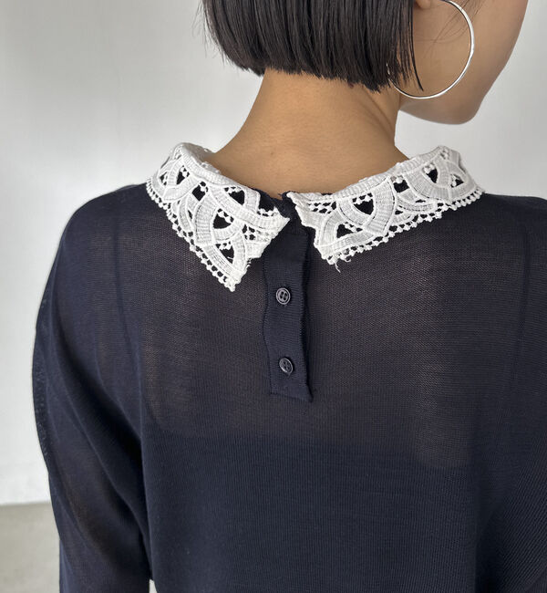 Doux archives「レースカラーニット」|ニット・セーター|