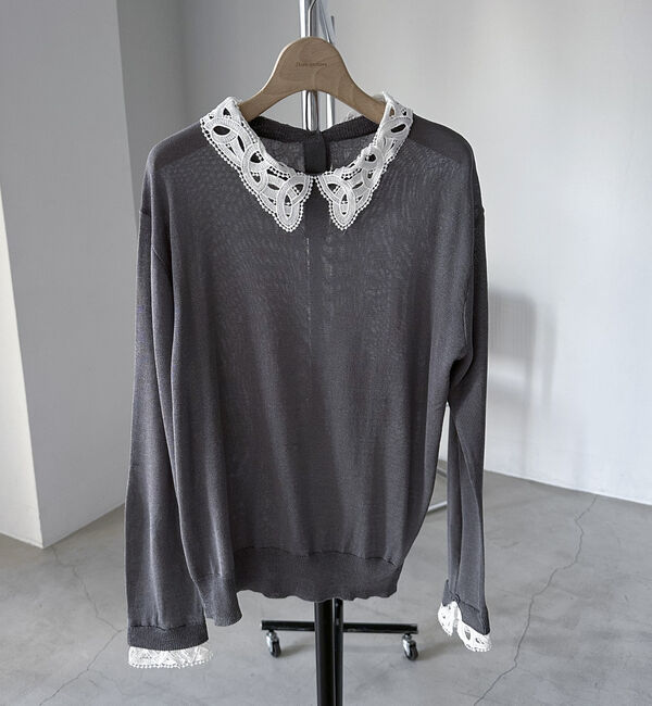 Doux archives「レースカラーニット」|ニット・セーター|