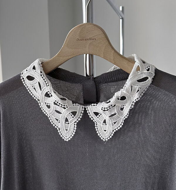 Doux archives「レースカラーニット」|ニット・セーター|