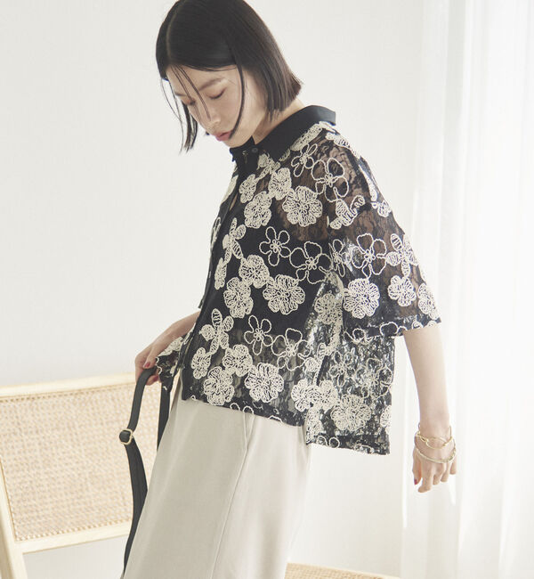 Doux archives「コードレースクロップドシャツ」|シャツ・ブラウス|