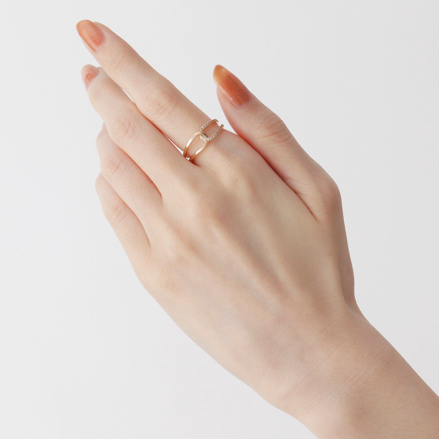 COCOSHNIK「K10ダイヤモンド ノットリング」|リング|