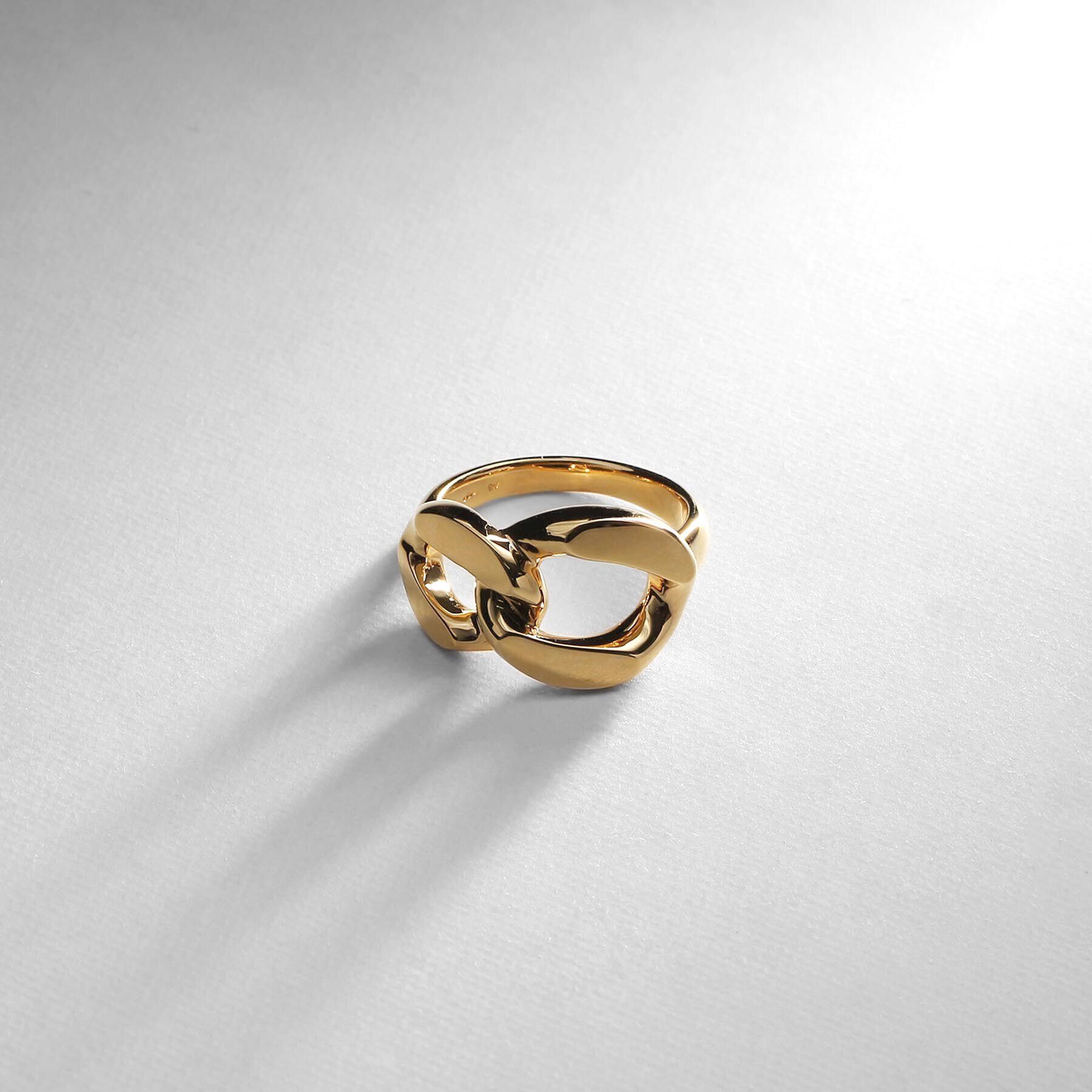 COCOSHNIK ONKITSCH「シルバー カーブチェーンモチーフ ダブルリング GP」|リング|