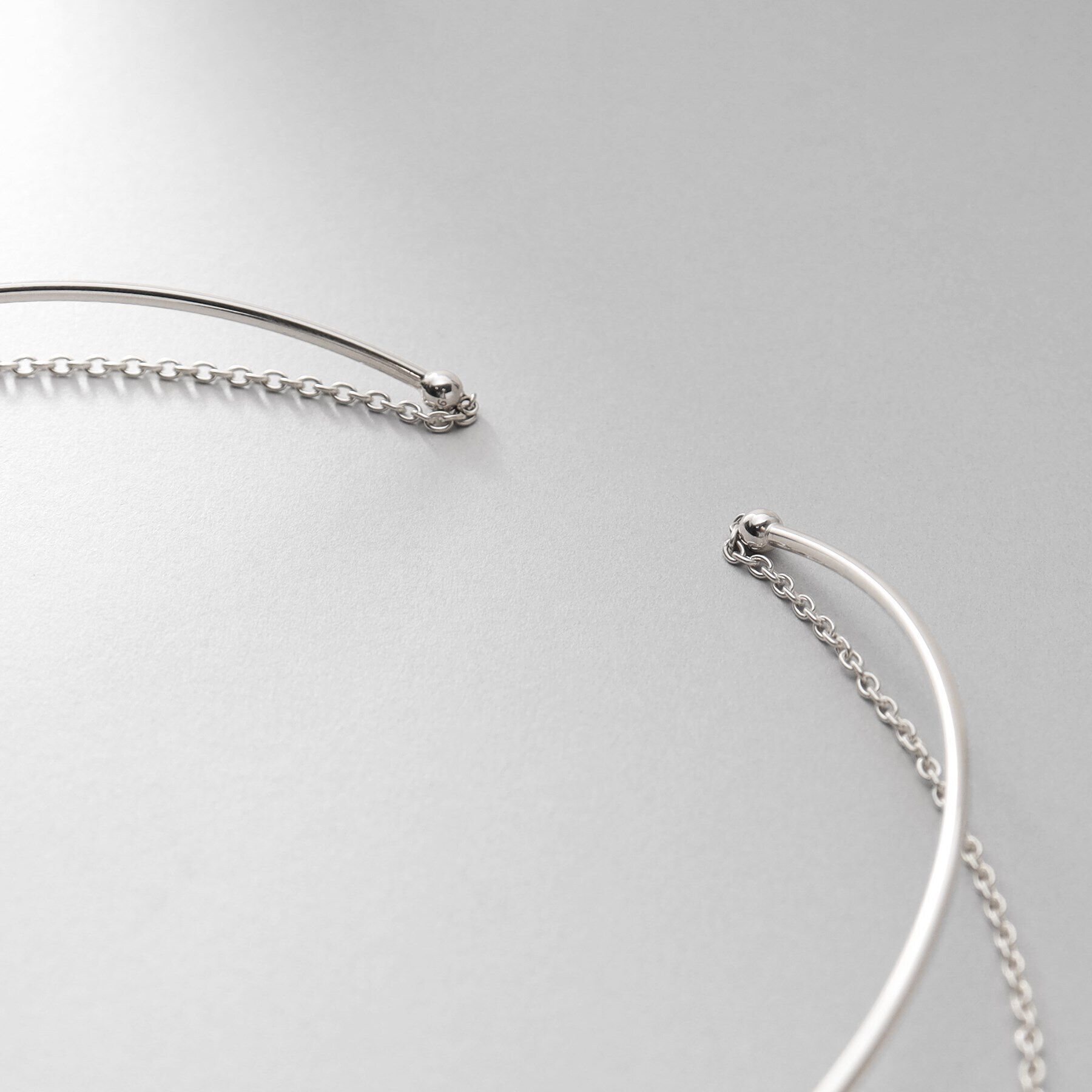 COCOSHNIK ONKITSCH「シルバー ホロウフレキシブルチェーンチョーカー オーバルリンク」|ネックレス|