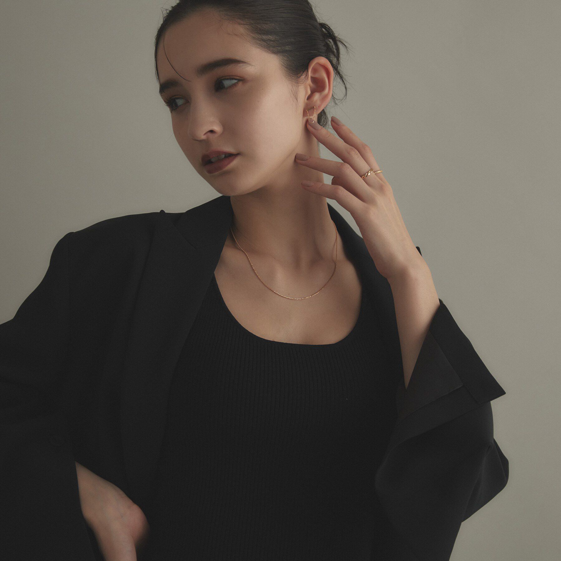 COCOSHNIK「K18クリスクロスチェーン ネックレス」|ネックレス|