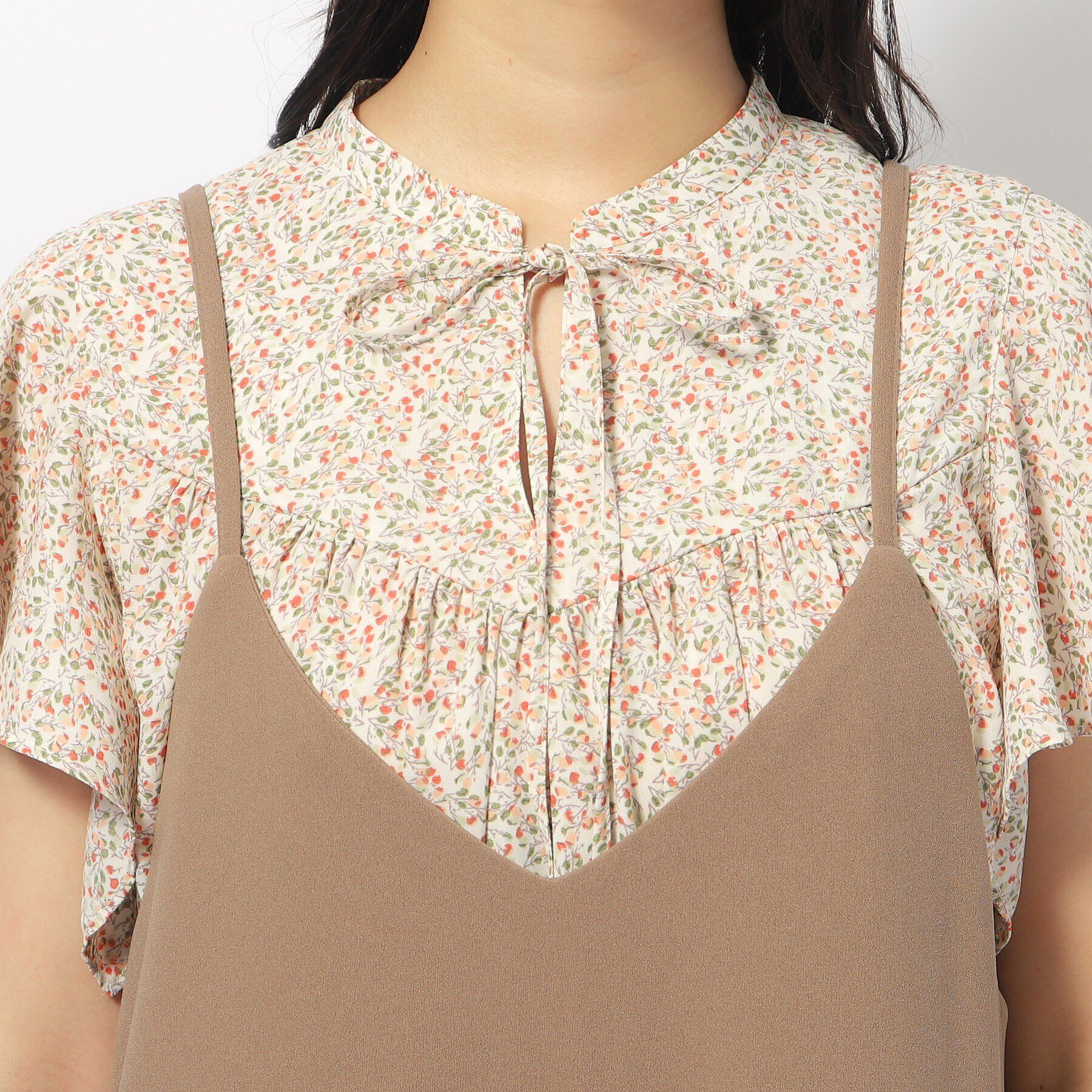 SHOO･LA･RUE「ぱっと着るだけで決まる 裏がさらさらカットジョーゼットサロペット」|オールインワン|