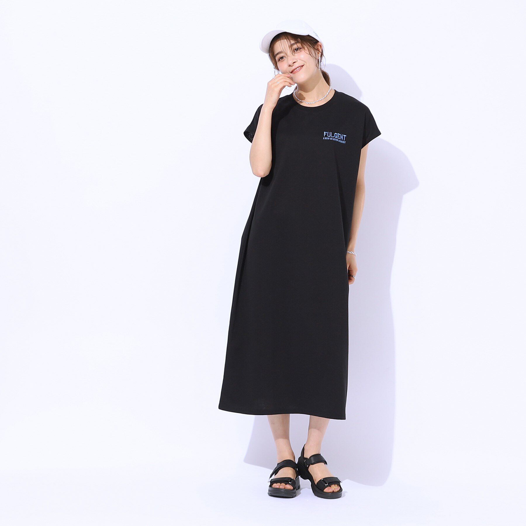 SHOO･LA･RUE「【洗える】後ろ姿もサマになる バックプリントロングワンピース」|ワンピース|