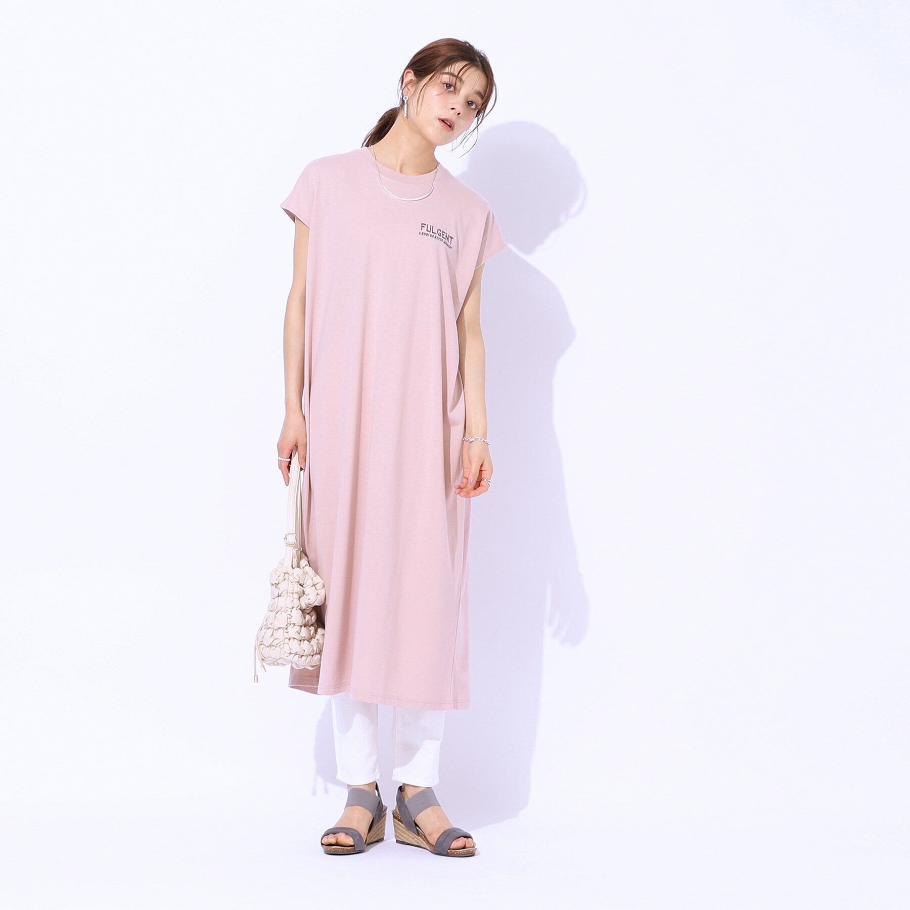 SHOO･LA･RUE「【洗える】後ろ姿もサマになる バックプリントロングワンピース」|ワンピース|