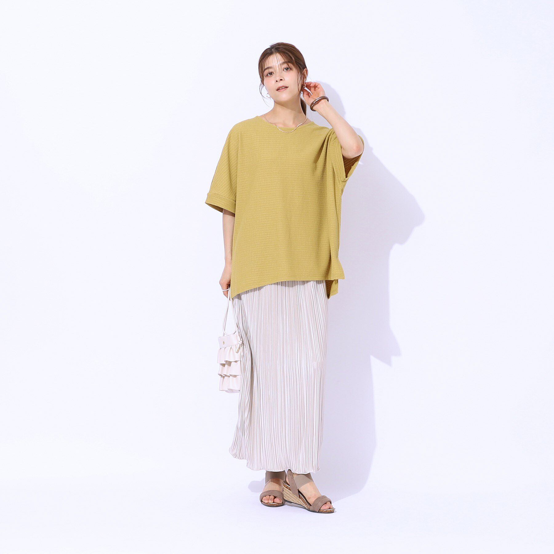 SHOO･LA･RUE「【涼やかリラクシー】アウトで決まる 5分袖ドルマントップス」|Tシャツ・カットソー|