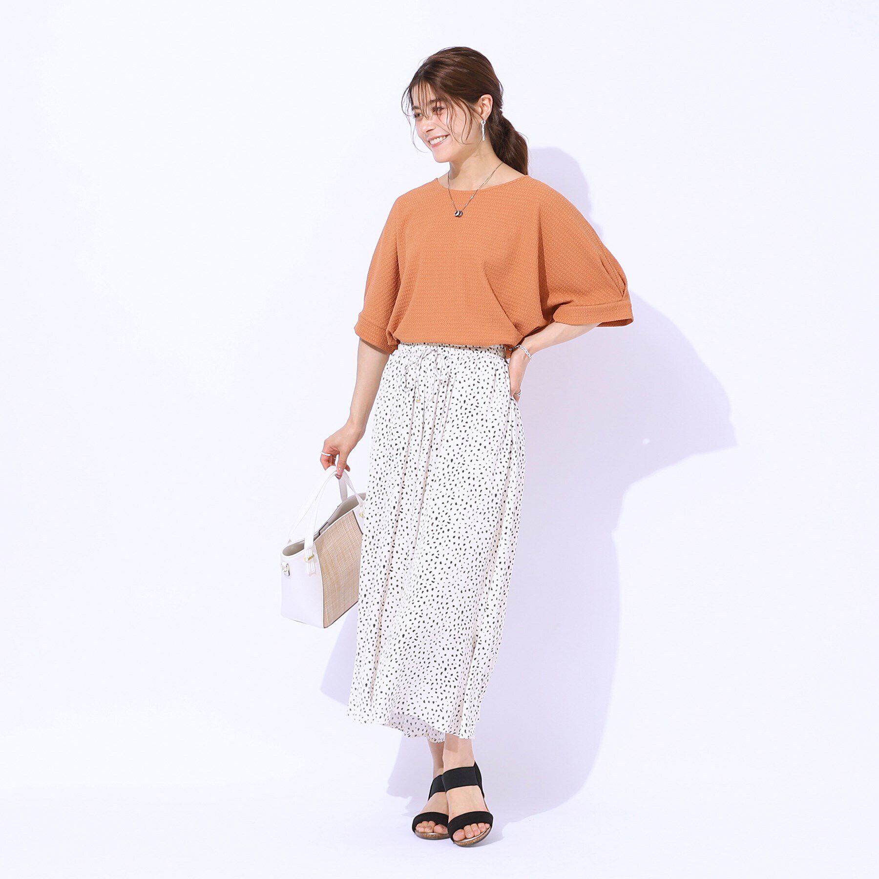 SHOO･LA･RUE「【涼やかリラクシー】アウトで決まる 5分袖ドルマントップス」|Tシャツ・カットソー|