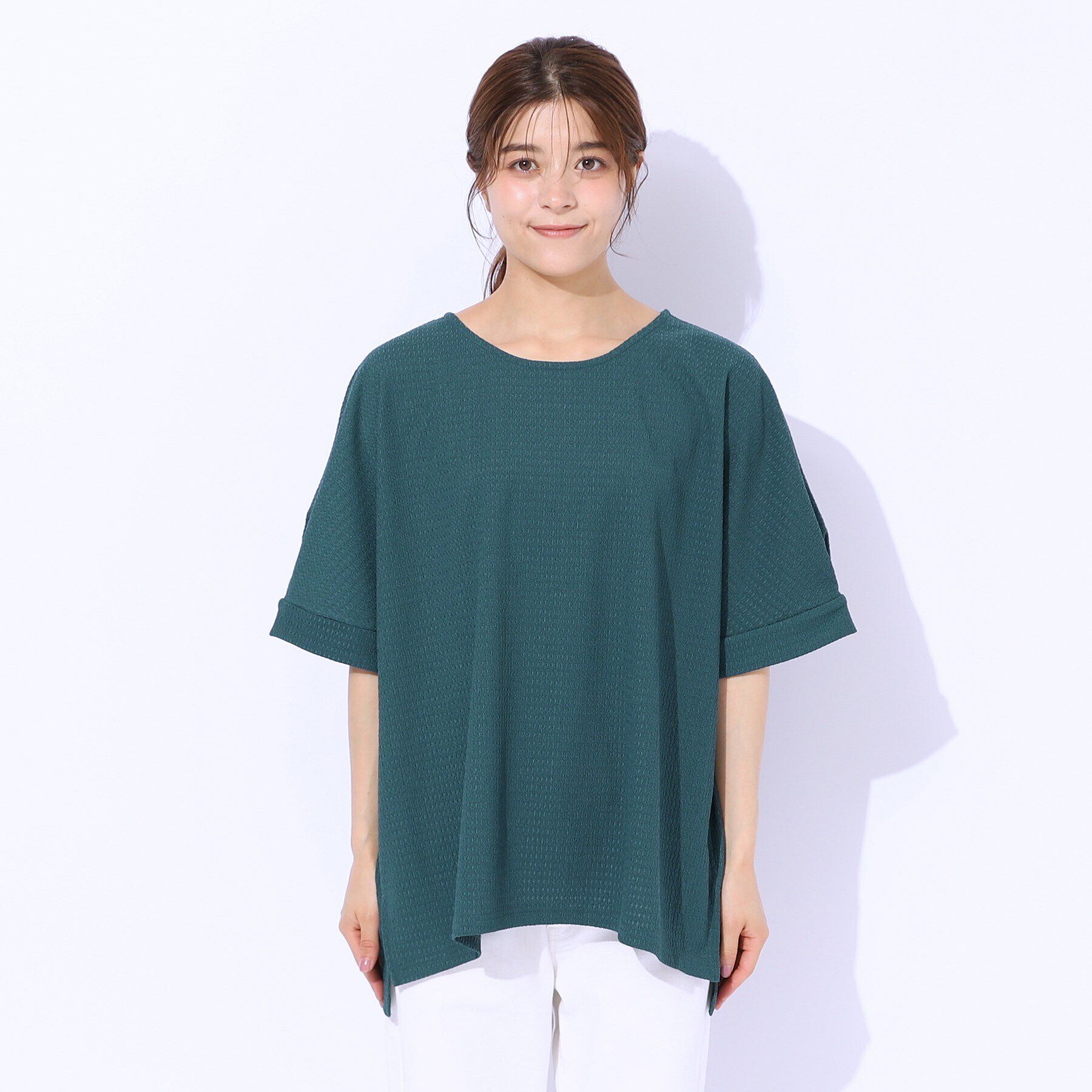 SHOO･LA･RUE「【涼やかリラクシー】アウトで決まる 5分袖ドルマントップス」|Tシャツ・カットソー|